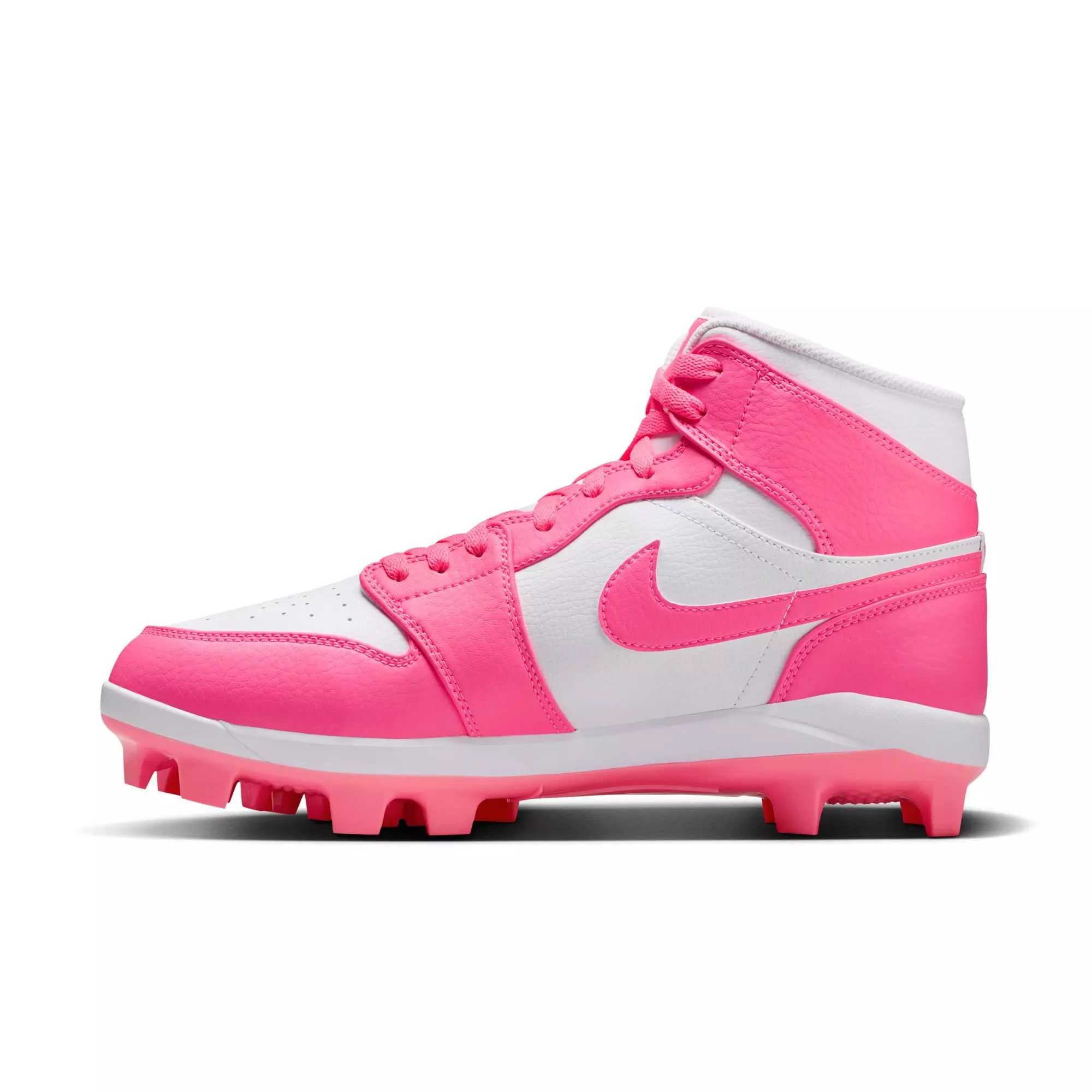 Jordan 1 Retro MCS "White/Digital Pink" Men's Baseball Cleat - WHITE/PINK
