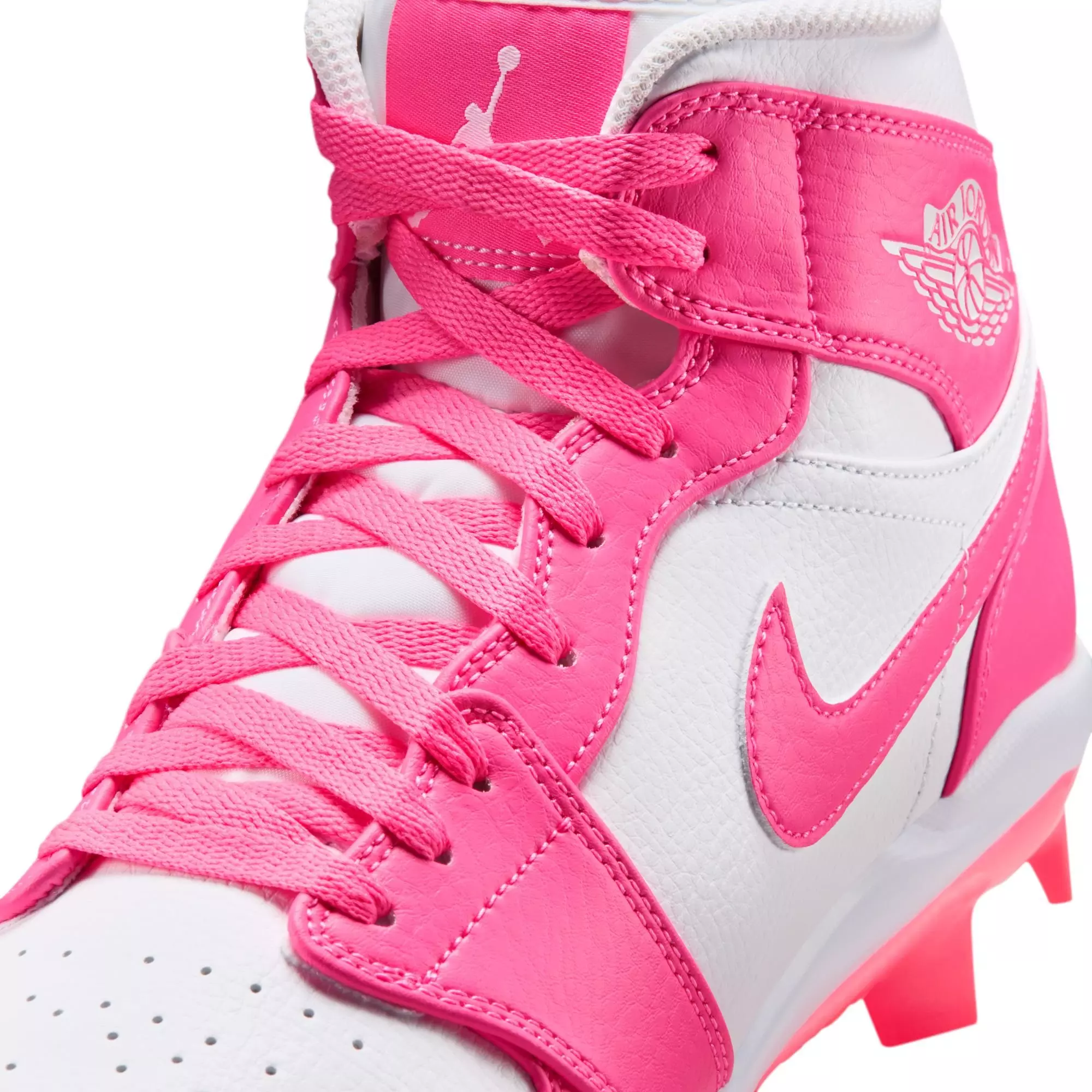 Jordan 1 Retro MCS "White/Digital Pink" Men's Baseball Cleat - WHITE/PINK