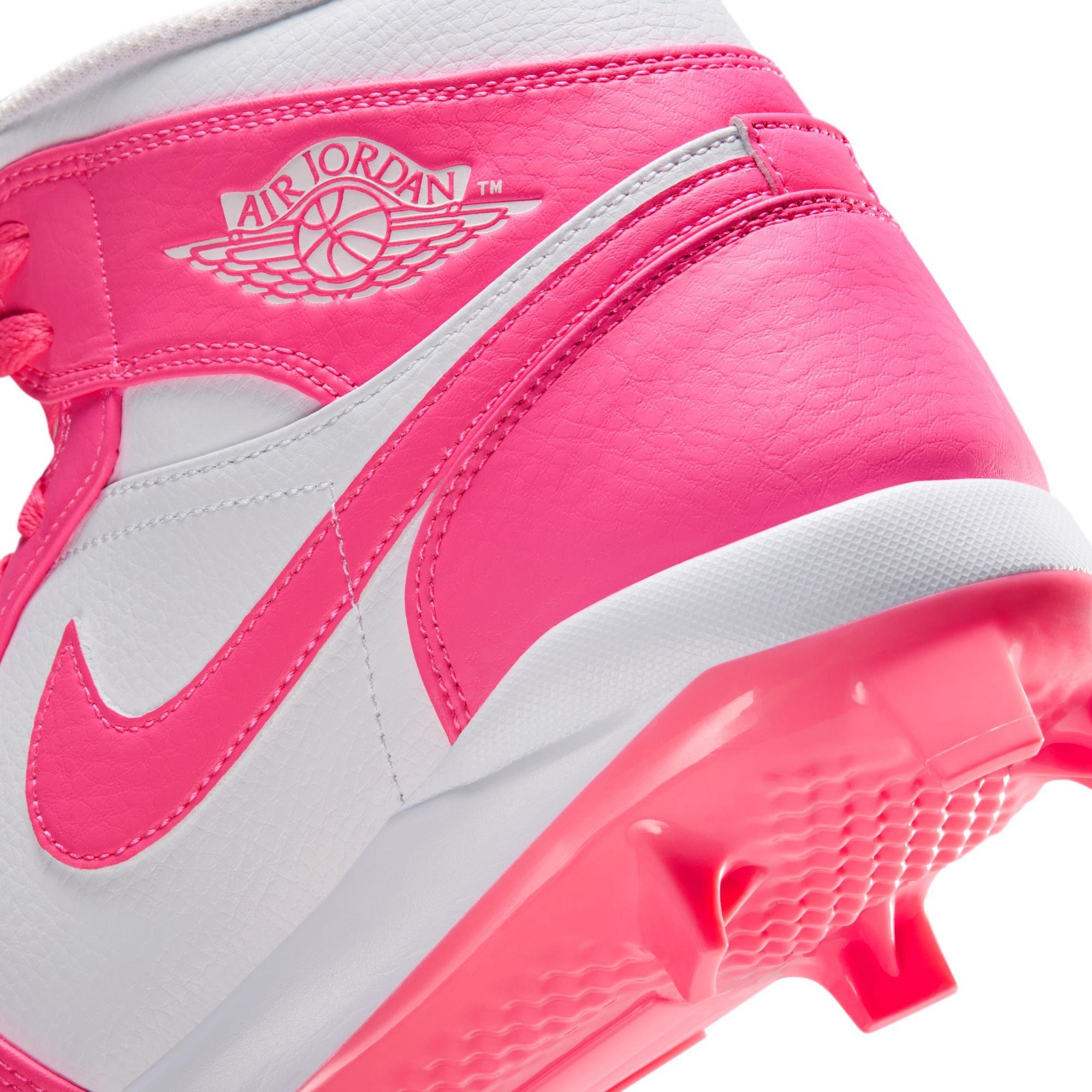 Nike Air Jordan Pink and White Cleats Air Jordan 1  main image 2