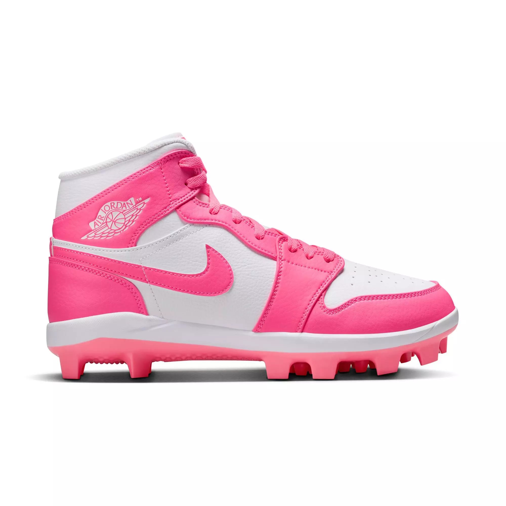 Jordan 1 Retro MCS "White/Digital Pink" Men's Baseball Cleat - WHITE/PINK