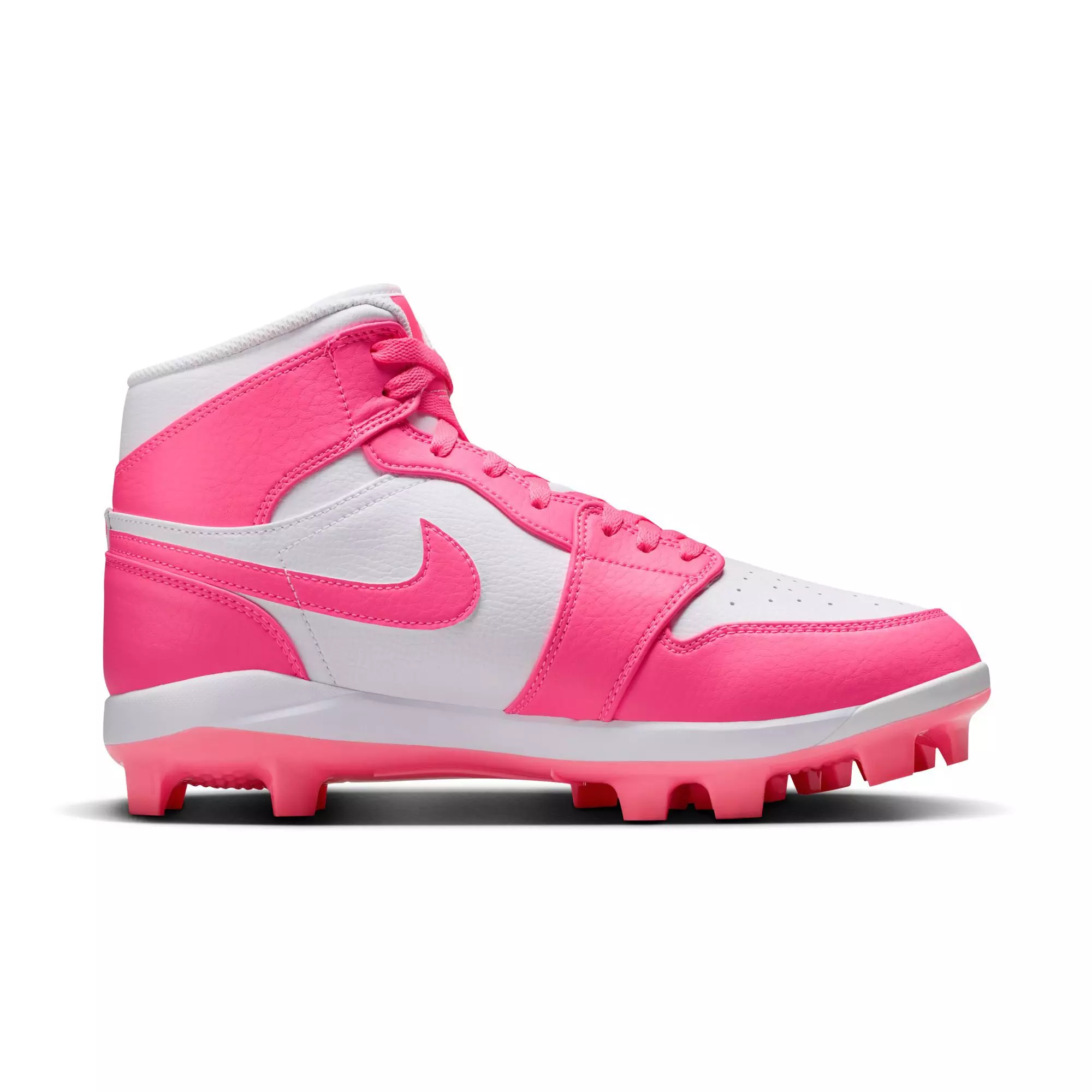 Jordan 1 Retro MCS "White/Digital Pink" Men's Baseball Cleat - WHITE/PINK