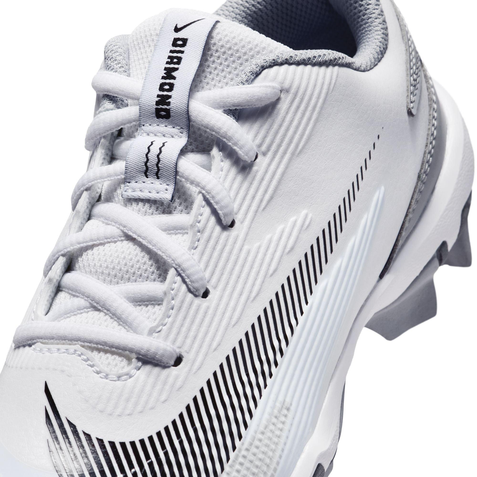 Nike Diamond Clutch "White/Black/Wolf Grey/Smoke Grey" Grade School Boys' Baseball Cleat - WHITE/BLACK Thumbnail View 10