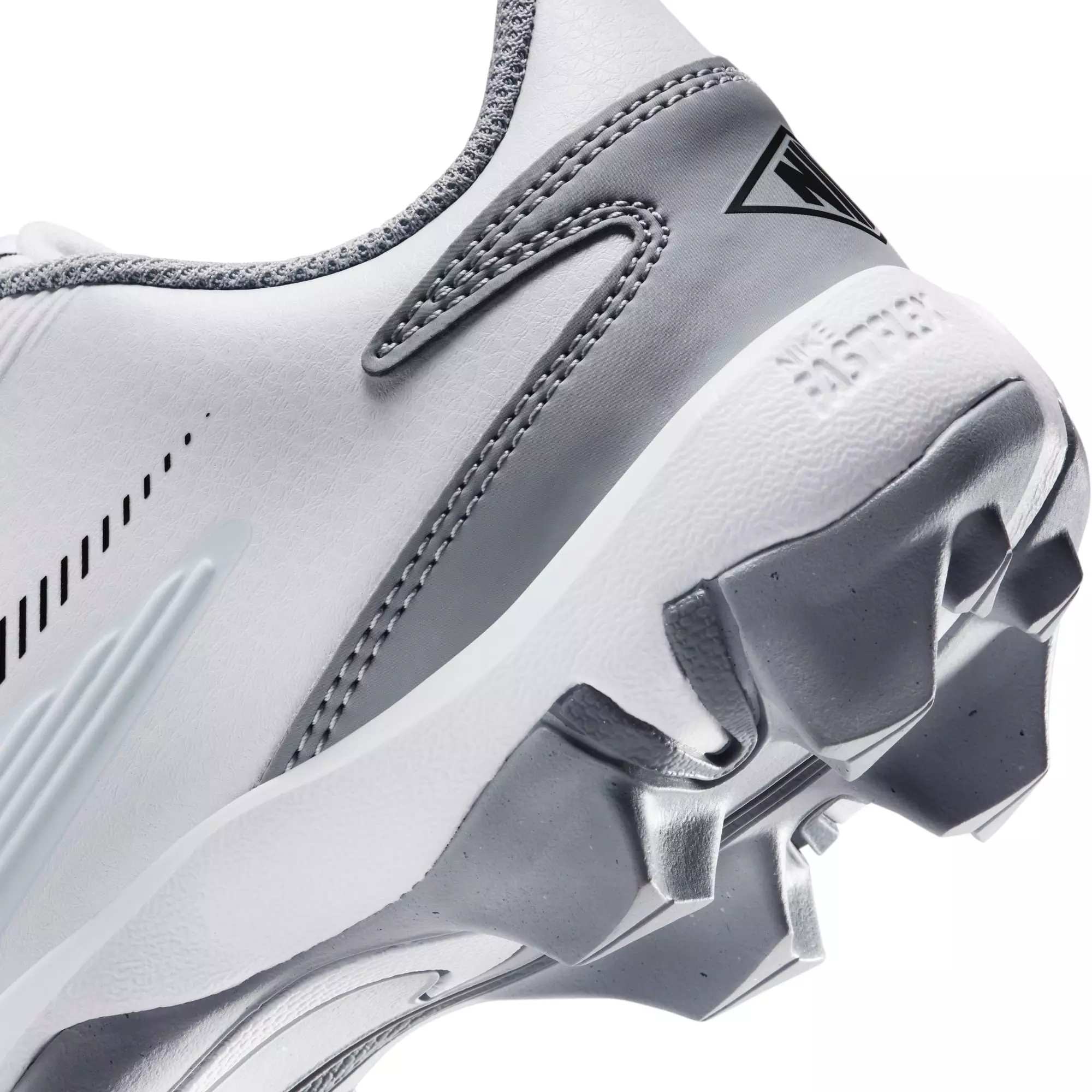 Nike Diamond Clutch "White/Black/Wolf Grey/Smoke Grey" Grade School Boys' Baseball Cleat - WHITE/BLACK