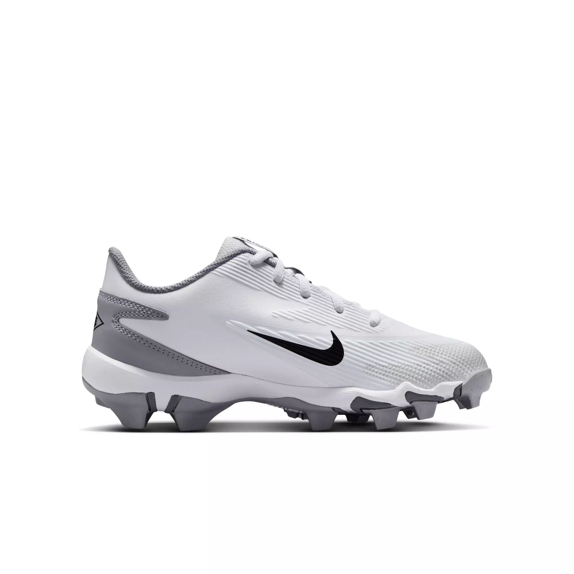 Nike Diamond Clutch "White/Black/Wolf Grey/Smoke Grey" Grade School Boys' Baseball Cleat - WHITE/BLACK