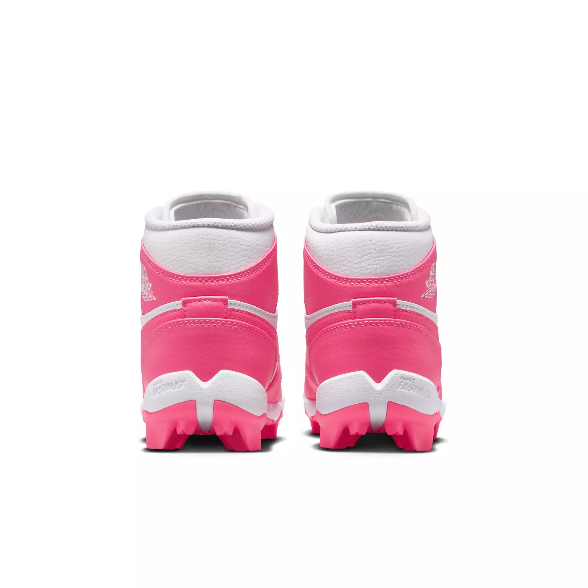 Jordan 1 Mid "White/Digital Pink" Grade School Boys' Baseball Cleat - WHITE/PINK