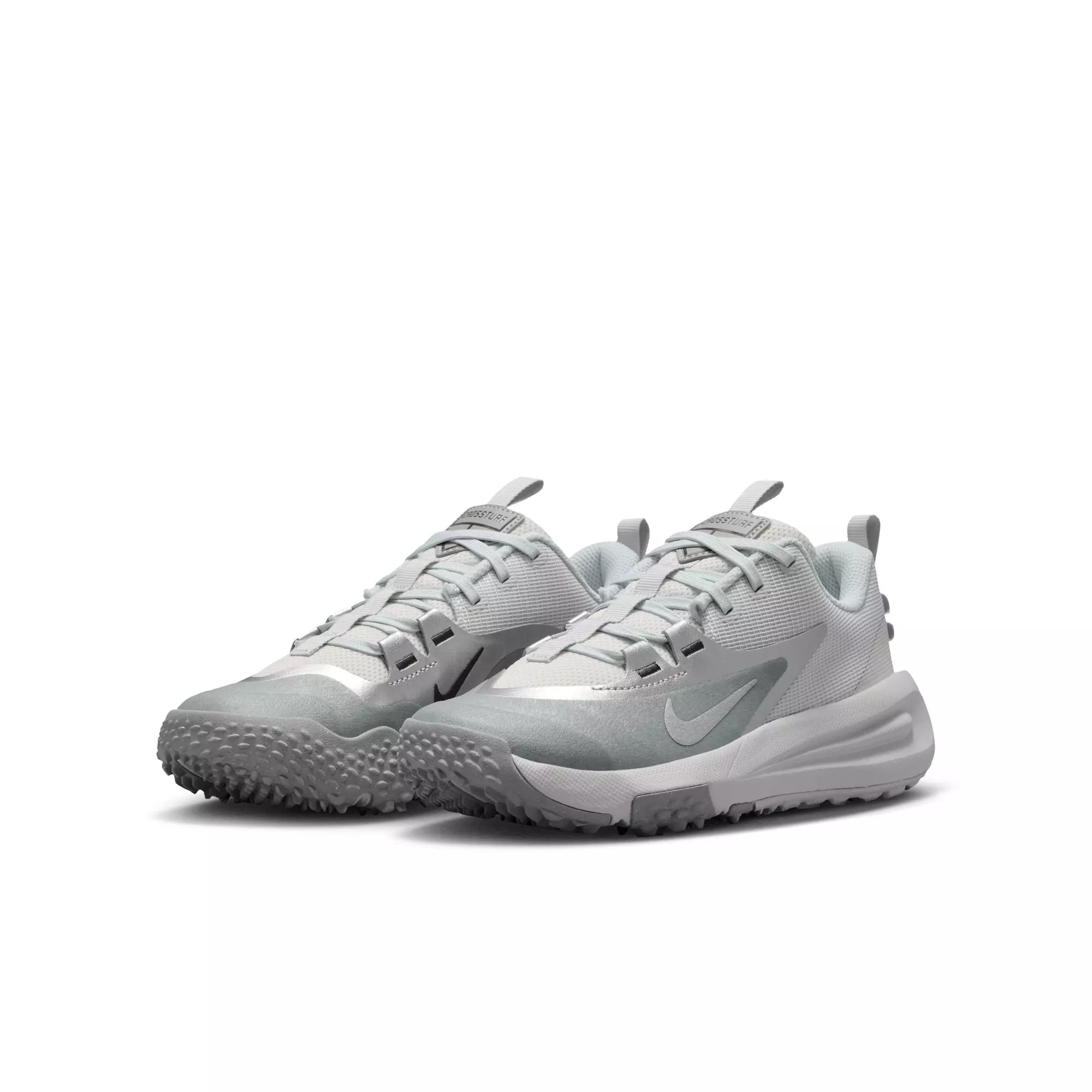 Nike Cross Turf "Photon Dust/Metallic Silver/Vast Grey" Grade School Boys' Baseball Shoe - GREY/WHITE