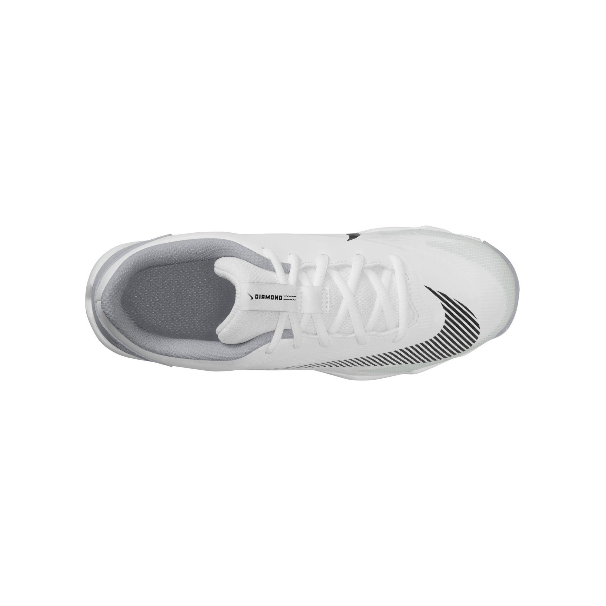 Nike Diamond Clutch "White/Black/Wolf Grey/Smoke Grey" Preschool Boys' Baseball Cleat - WHITE/BLACK Thumbnail View 8
