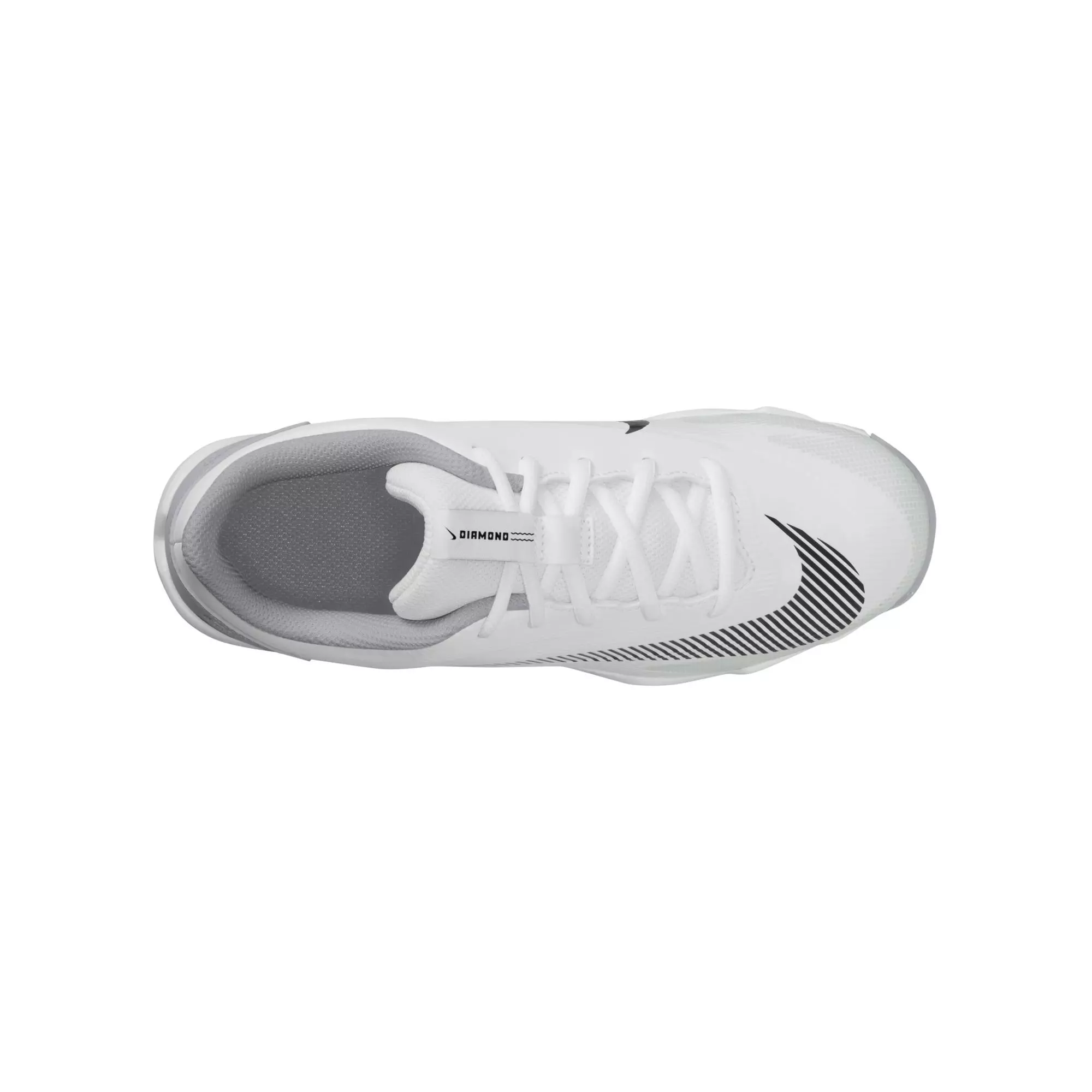 Nike Diamond Clutch "White/Black/Wolf Grey/Smoke Grey" Preschool Boys' Baseball Cleat - WHITE/BLACK