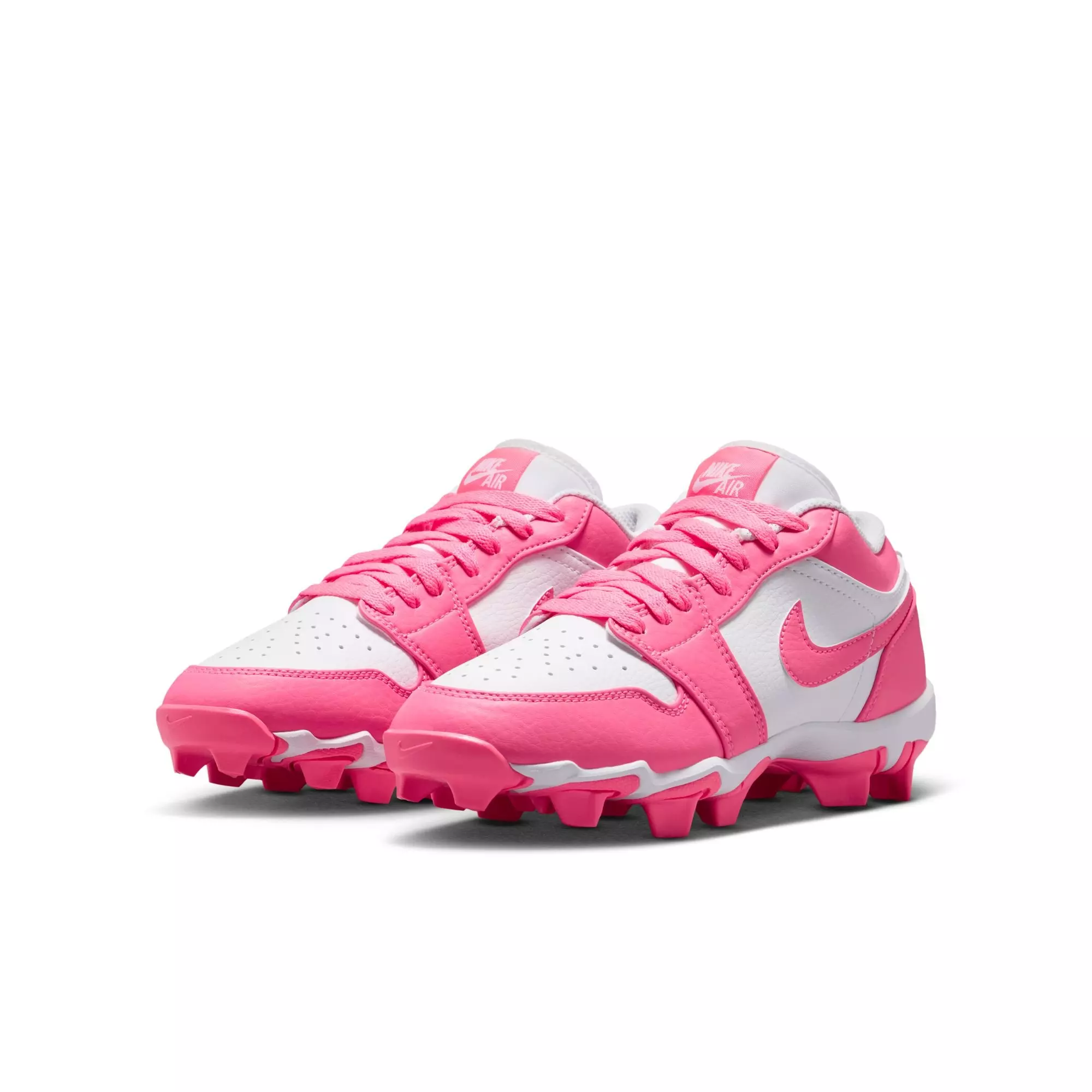 Jordan 1 Low "White/Digital Pink" Preschool Boys' Baseball Cleat - WHITE/PINK