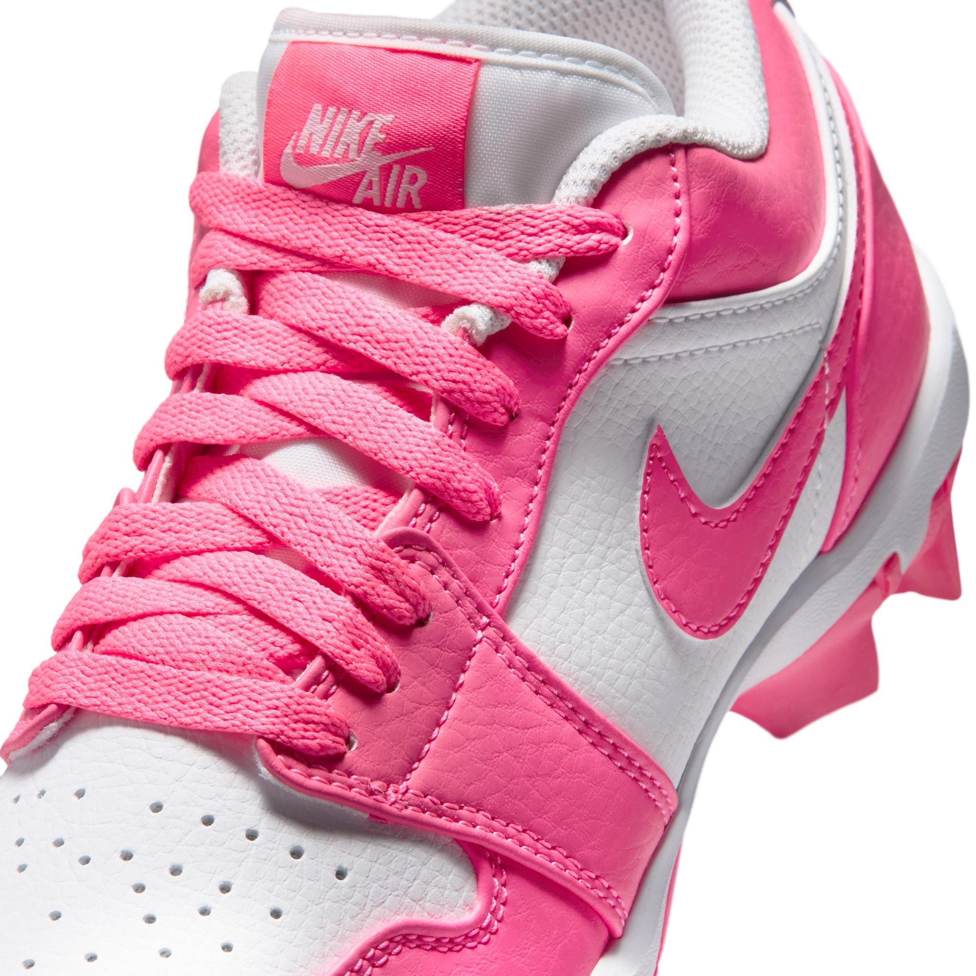 Jordan 1 Low "White/Digital Pink" Preschool Boys' Baseball Cleat - WHITE/PINK Thumbnail View 9