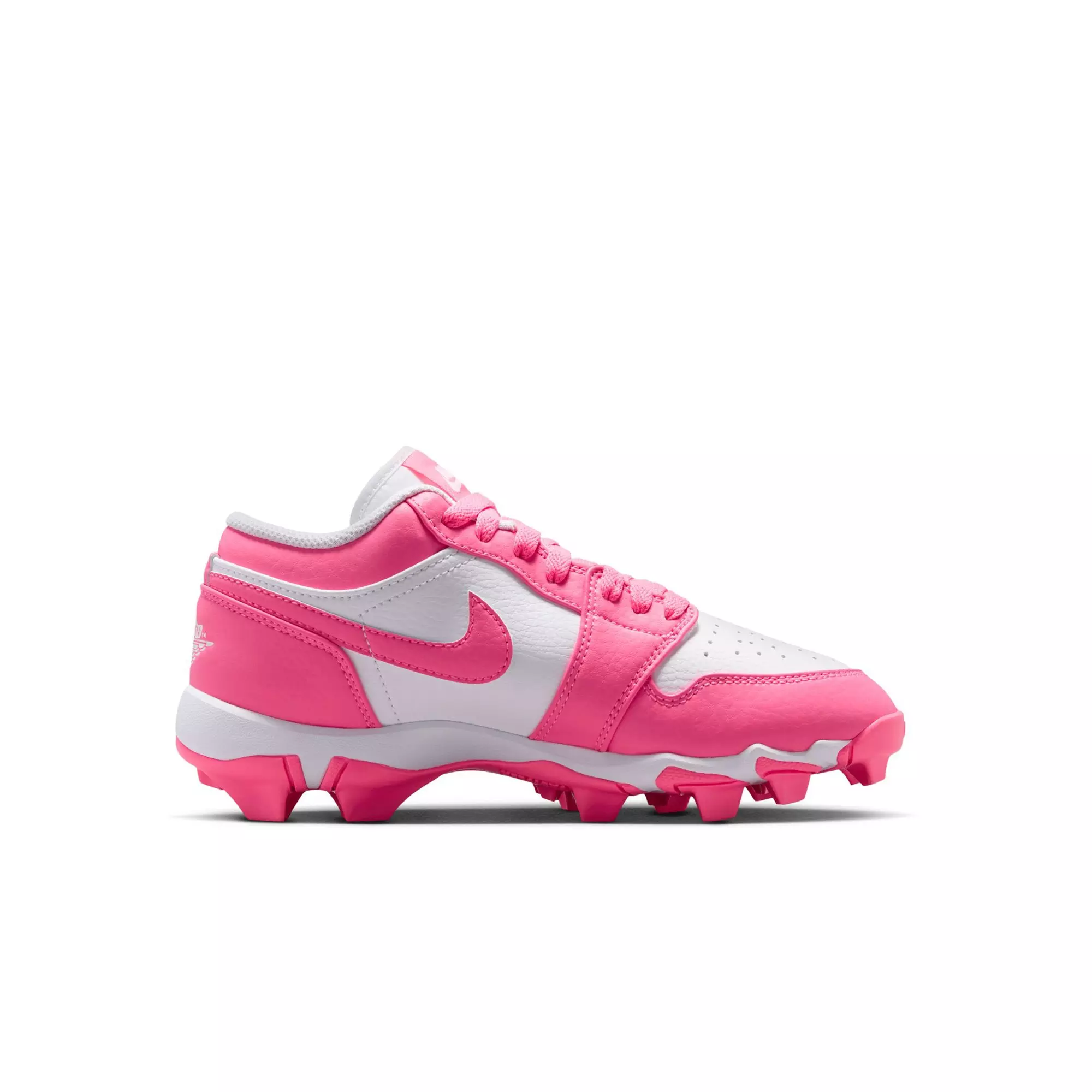 Jordan 1 Low "White/Digital Pink" Preschool Boys' Baseball Cleat - WHITE/PINK