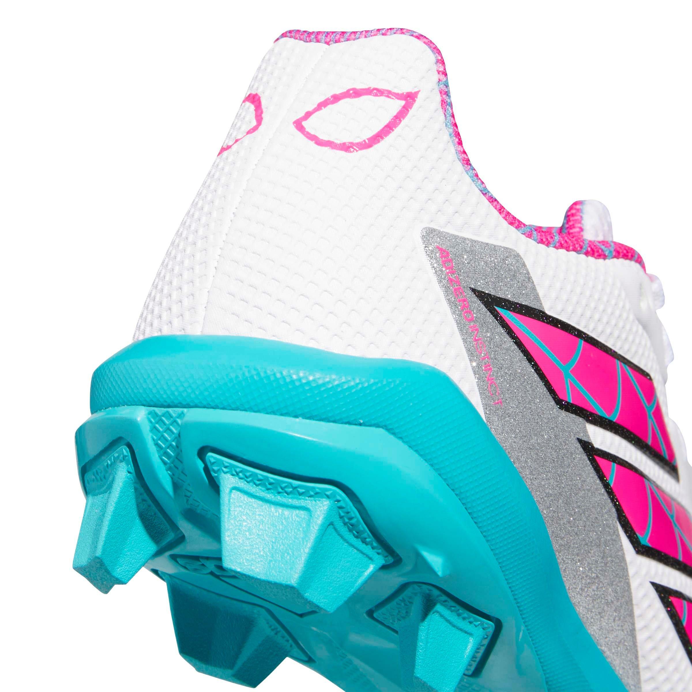 adidas Adizero Instinct 2.0 "Marvel Ghost Spider" Preschool Girls' Softball Cleat - WHITE/TEAL Thumbnail View 3