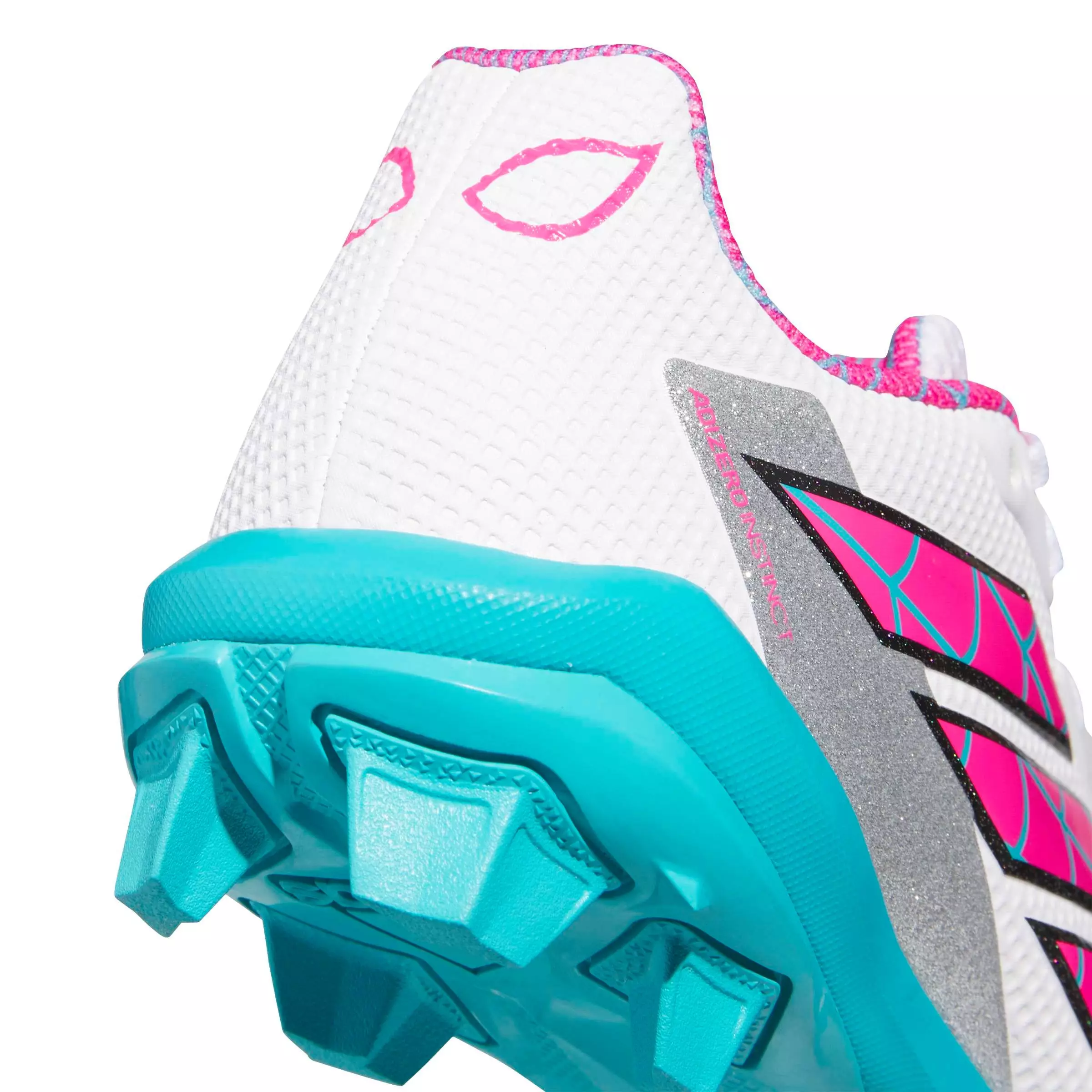adidas Adizero Instinct 2.0 "Marvel Ghost Spider" Preschool Girls' Softball Cleat - WHITE/TEAL