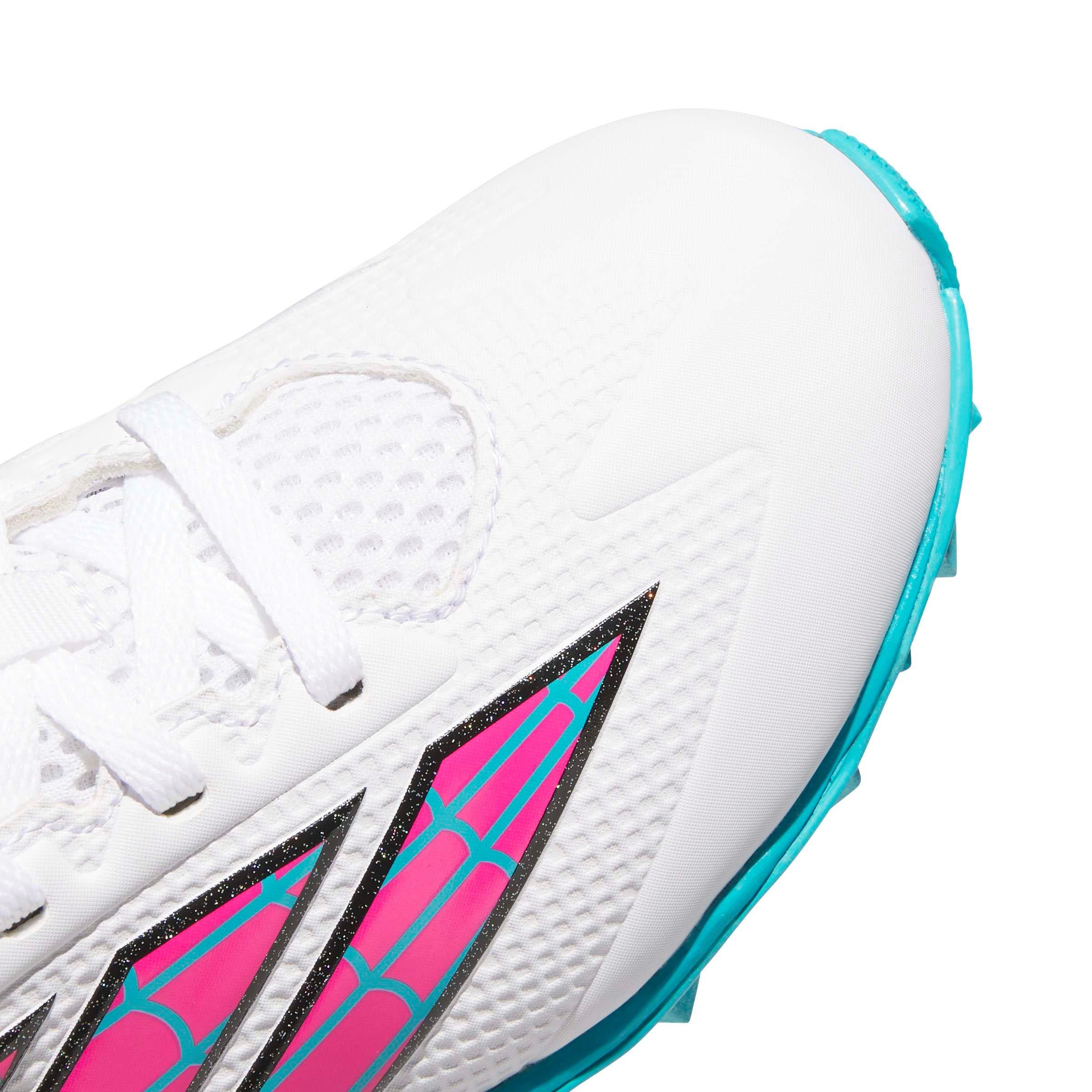 adidas Adizero Instinct 2.0 "Marvel Ghost Spider" Preschool Girls' Softball Cleat - WHITE/TEAL Thumbnail View 4