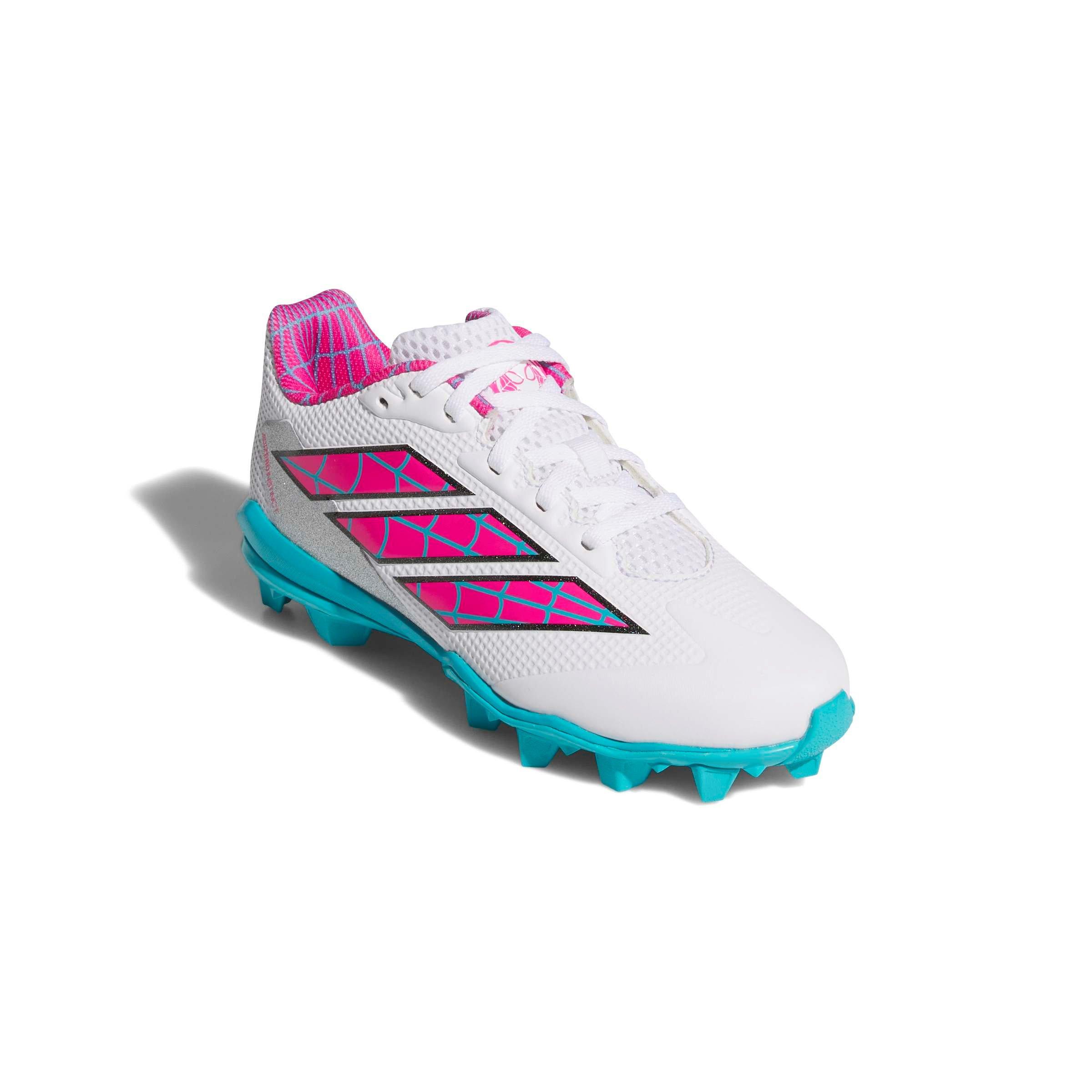 adidas Adizero Instinct 2.0 "Marvel Ghost Spider" Preschool Girls' Softball Cleat - WHITE/TEAL Thumbnail View 6
