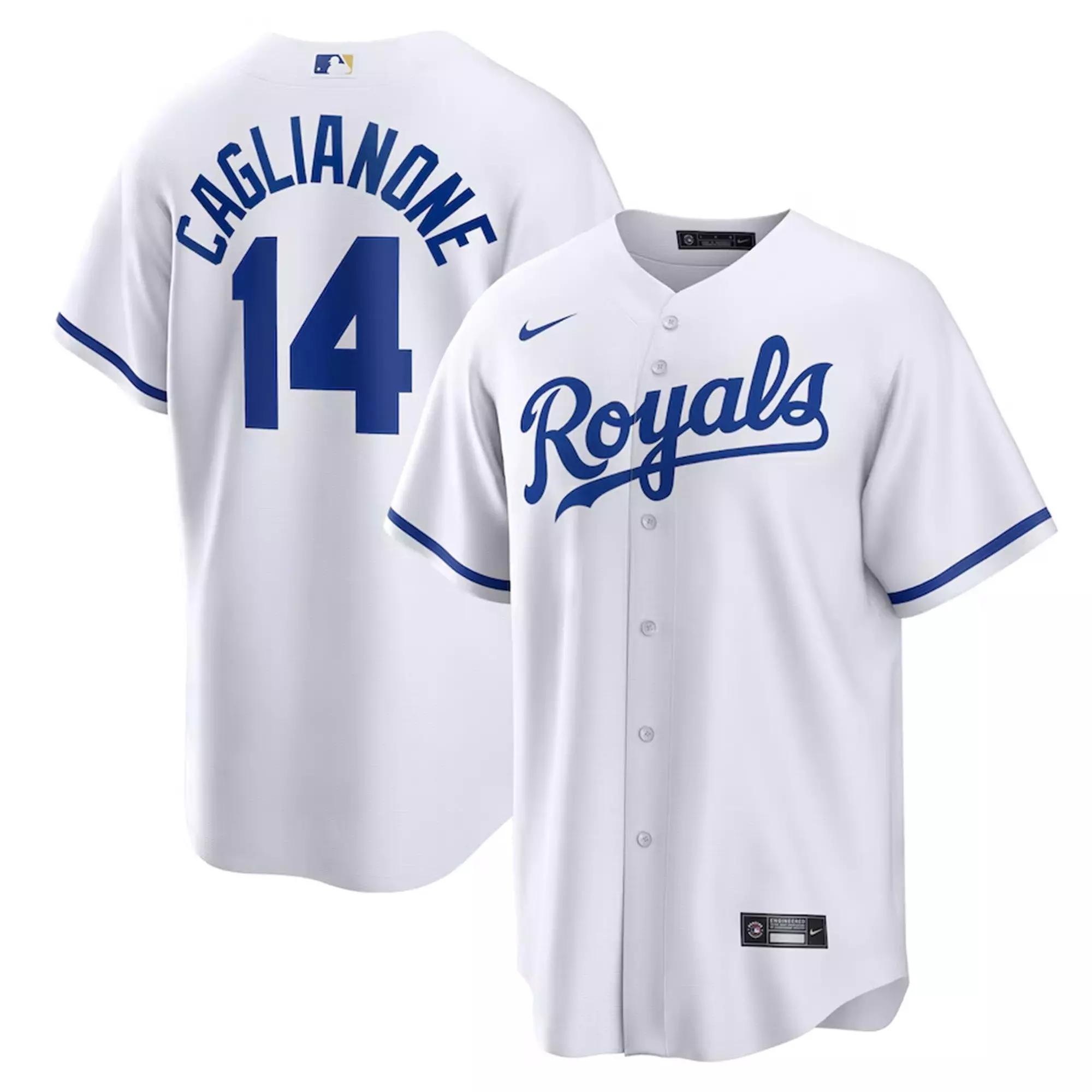 Nike Kansas City Royals Jac Caglianone Home Jersey - White - WHITE