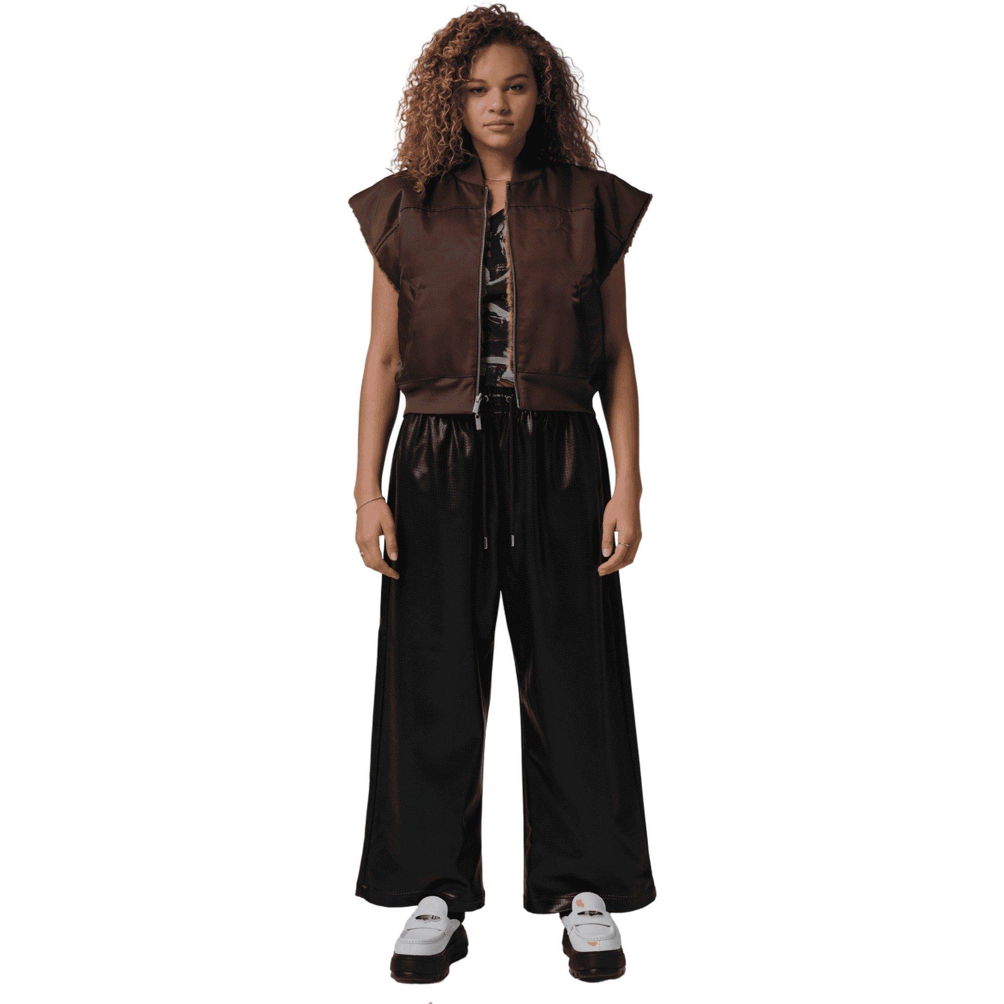 Jordan Women's Flight Faux Leather Pants - BLACK Thumbnail View 4