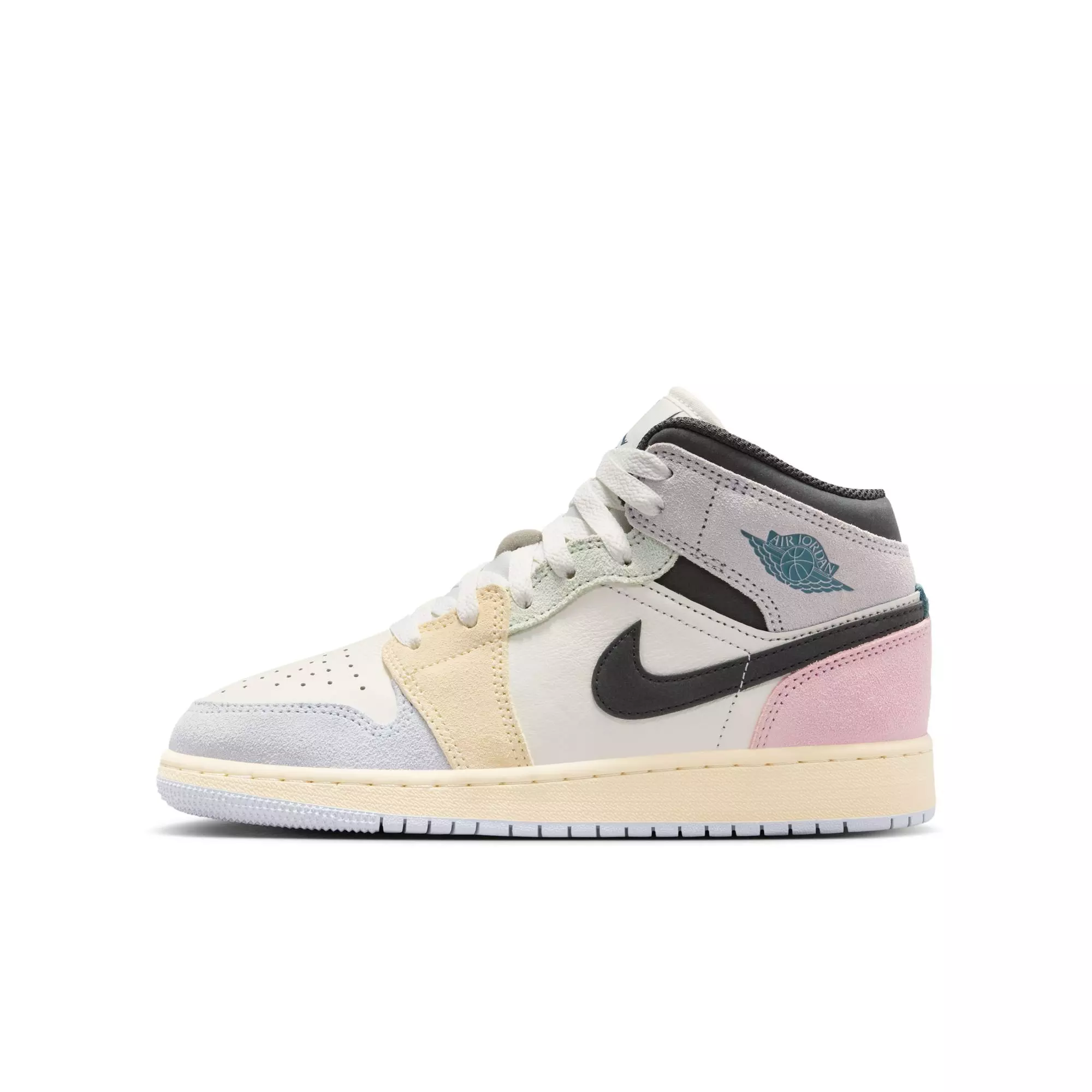 Jordan 1 Mid SE "Sail/Iced Jade/Anthracite/Jade Aura" Grade School Kids' Shoe - MULTI-COLOR