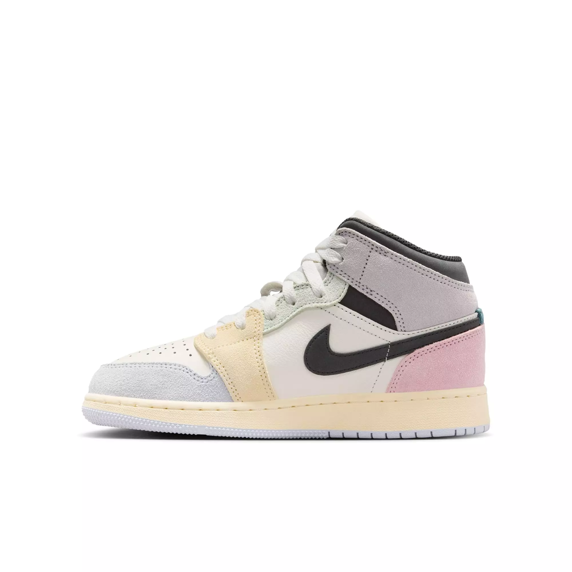 Jordan 1 Mid SE "Sail/Iced Jade/Anthracite/Jade Aura" Grade School Kids' Shoe - MULTI-COLOR