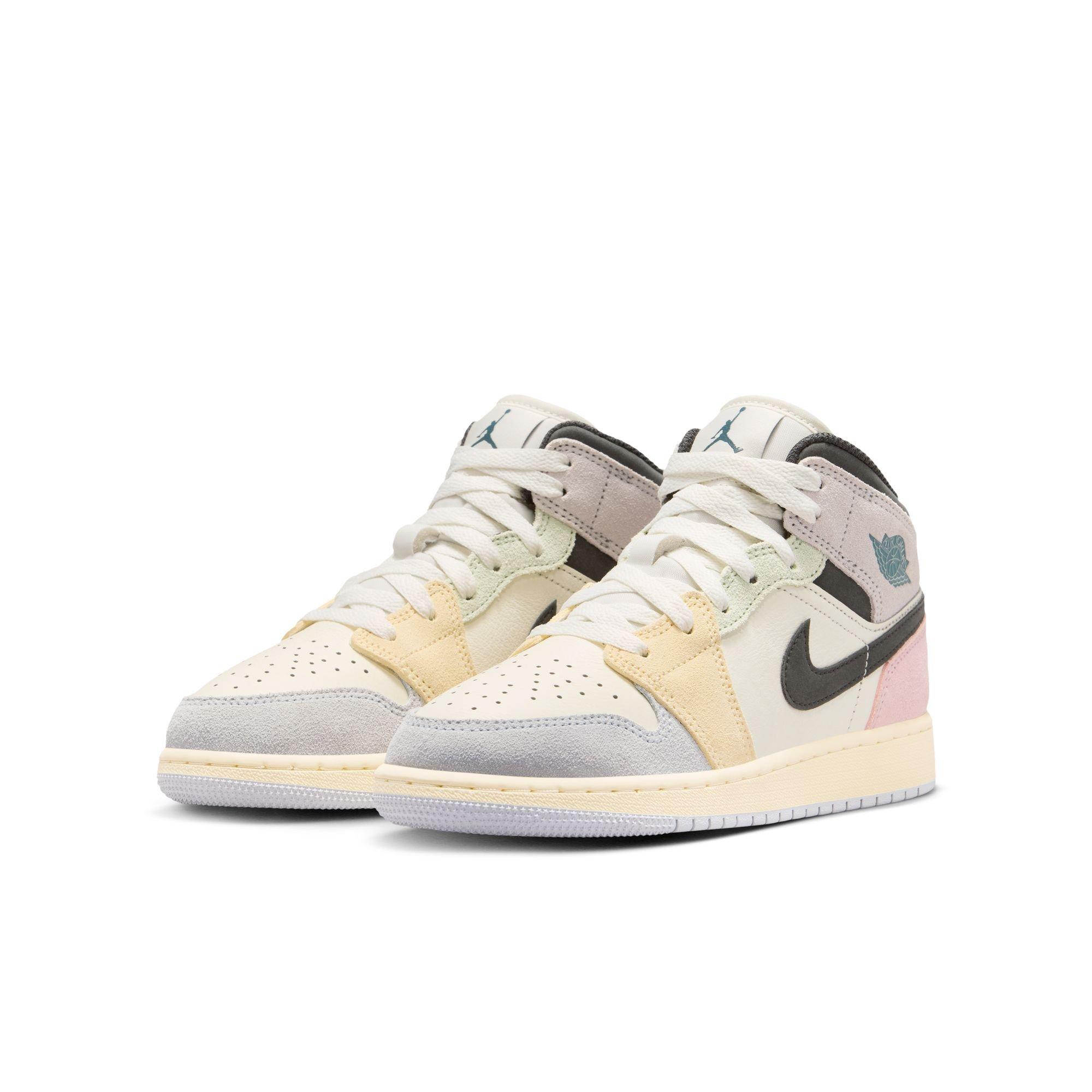 Jordan 1 Mid SE Grade School Kids' "Sail/Iced Jade/Anthracite/Jade Aura" Shoe