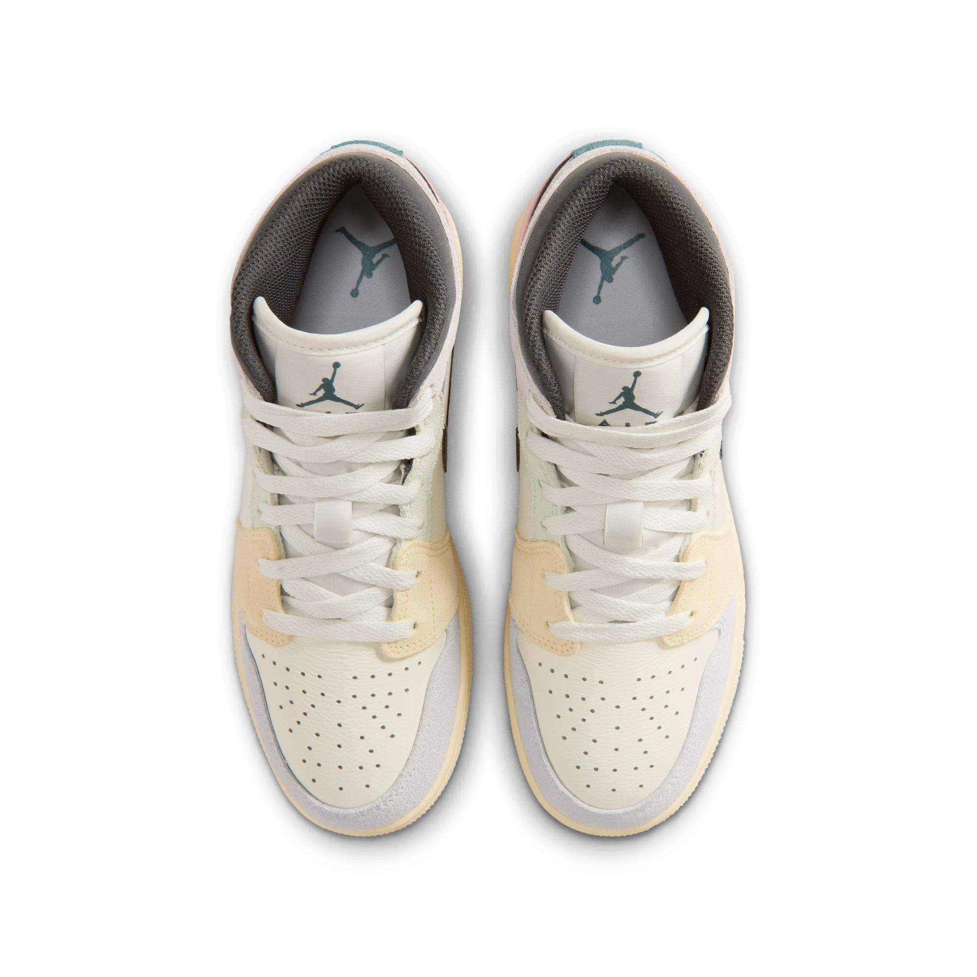 Jordan 1 Mid SE "Sail/Iced Jade/Anthracite/Jade Aura" Grade School Boys' Shoe - MULTI-COLOR Thumbnail View 6