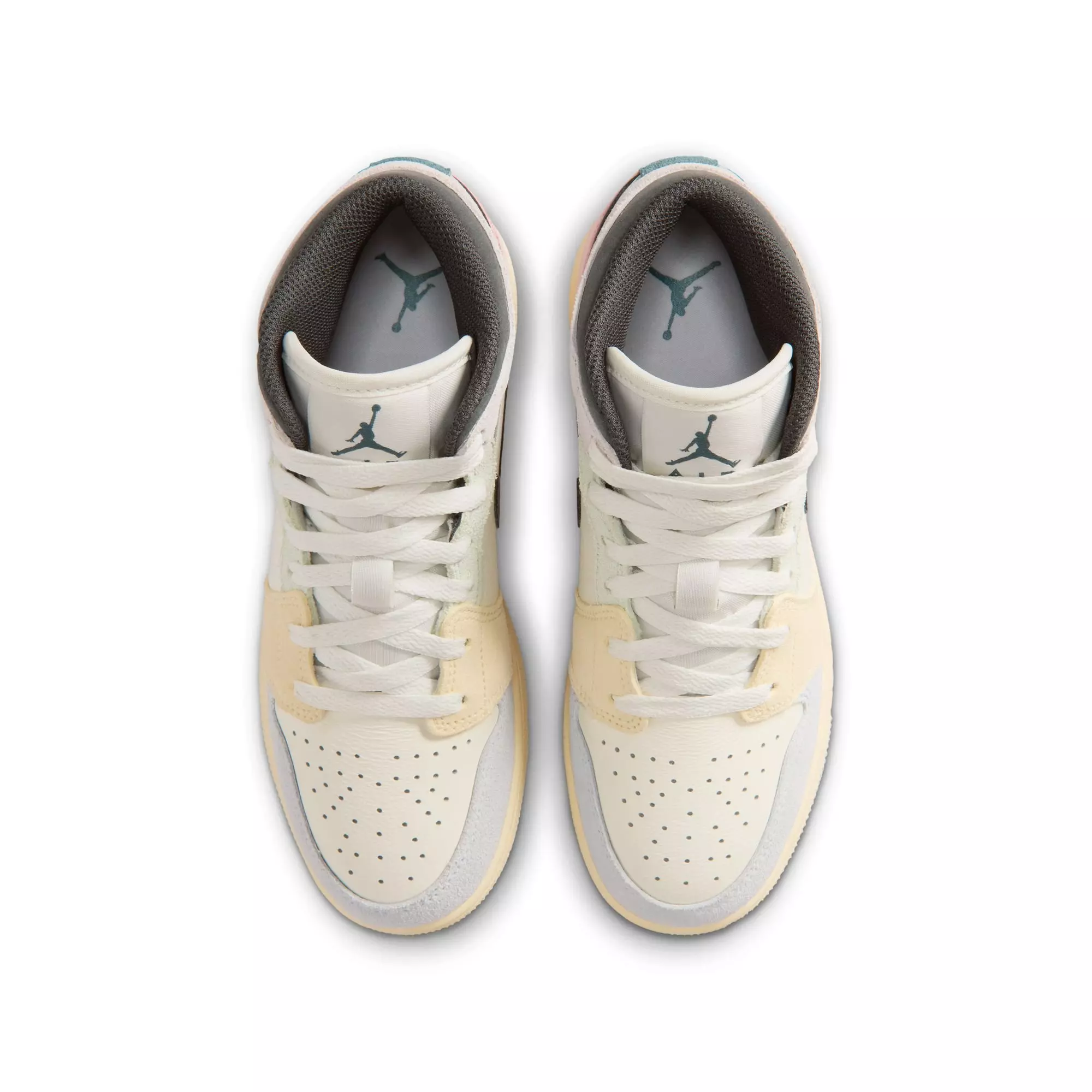 Jordan 1 Mid SE "Sail/Iced Jade/Anthracite/Jade Aura" Grade School Boys' Shoe - MULTI-COLOR