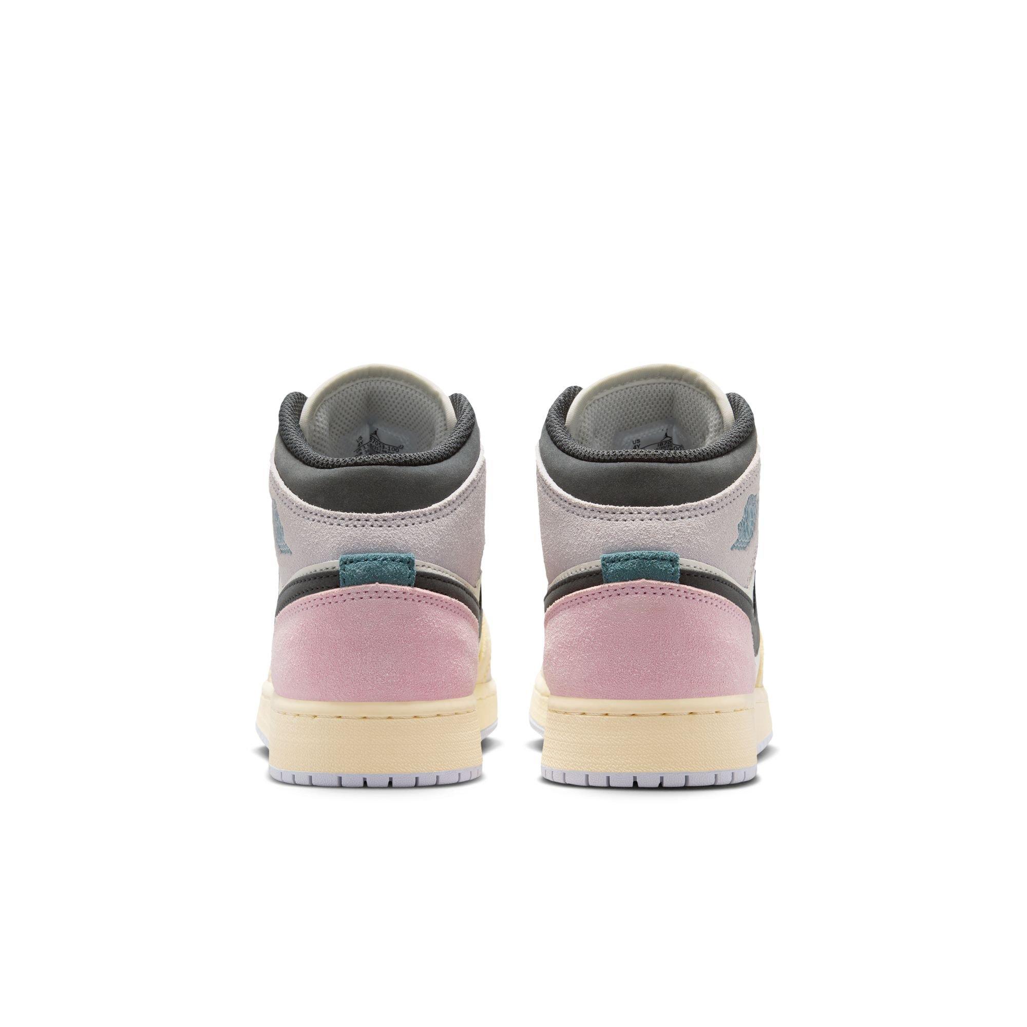 Jordan 1 Mid SE Grade School Kids' "Sail/Iced Jade/Anthracite/Jade Aura" Shoe