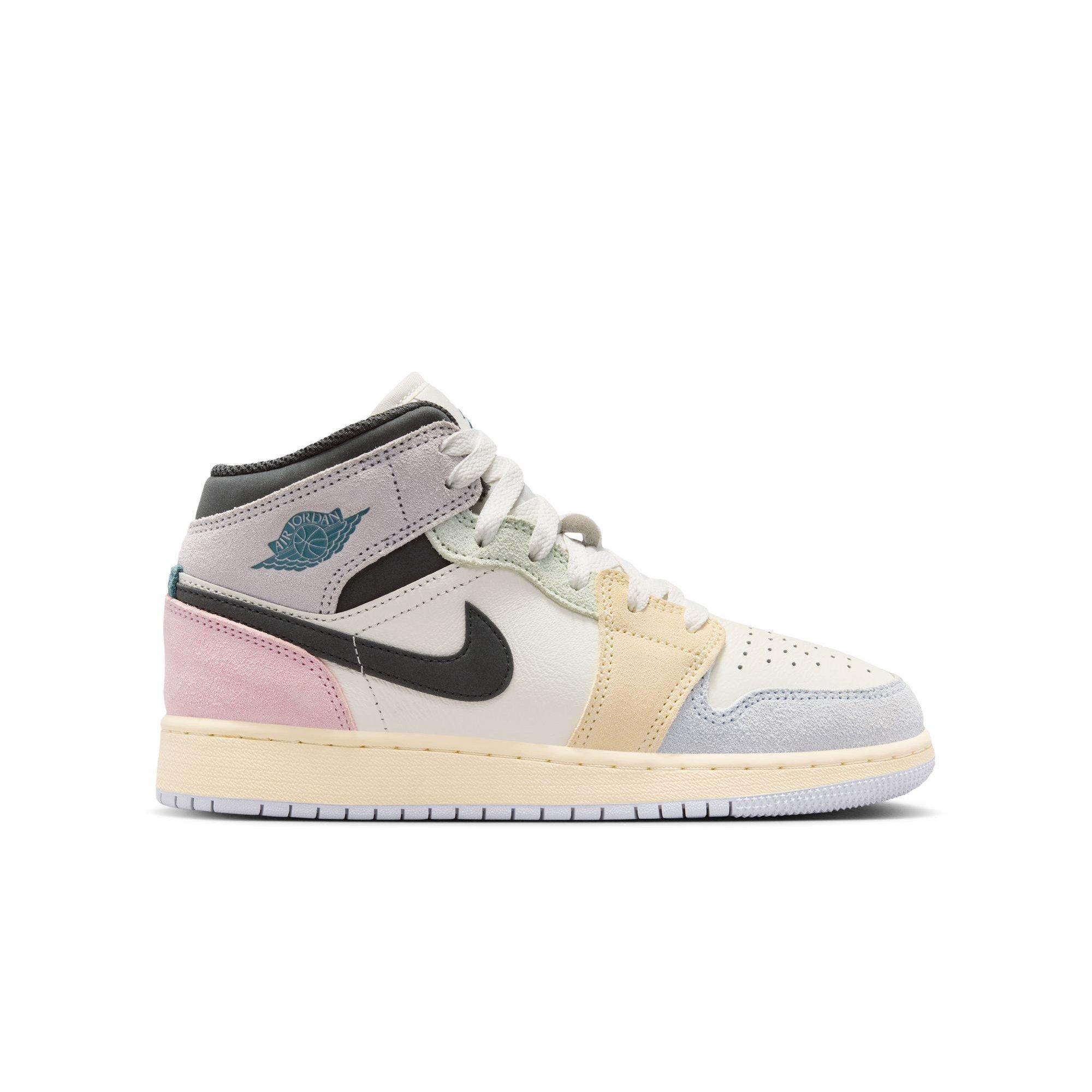 Jordan 1 Mid SE "Sail/Iced Jade/Anthracite/Jade Aura" Grade School Boys' Shoe - MULTI-COLOR Thumbnail View 1