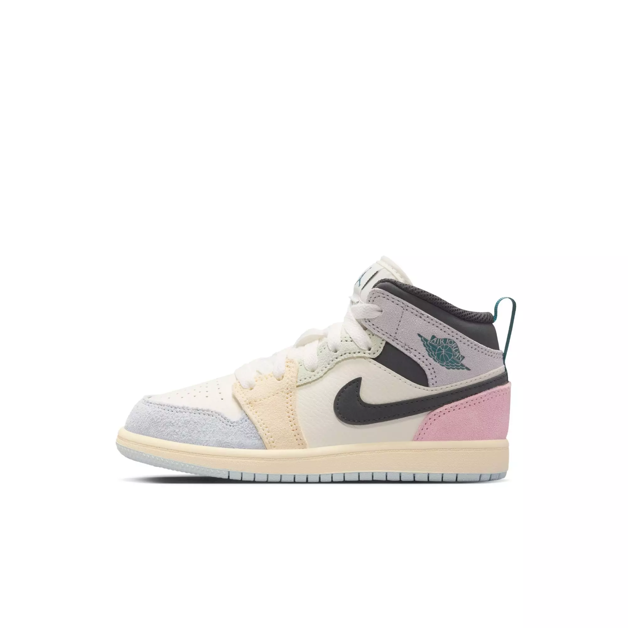 Jordan 1 Mid SE "Sail/Iced Jade/Anthracite/Jade Aura" Preschool Boys' Shoe - MULTI-COLOR