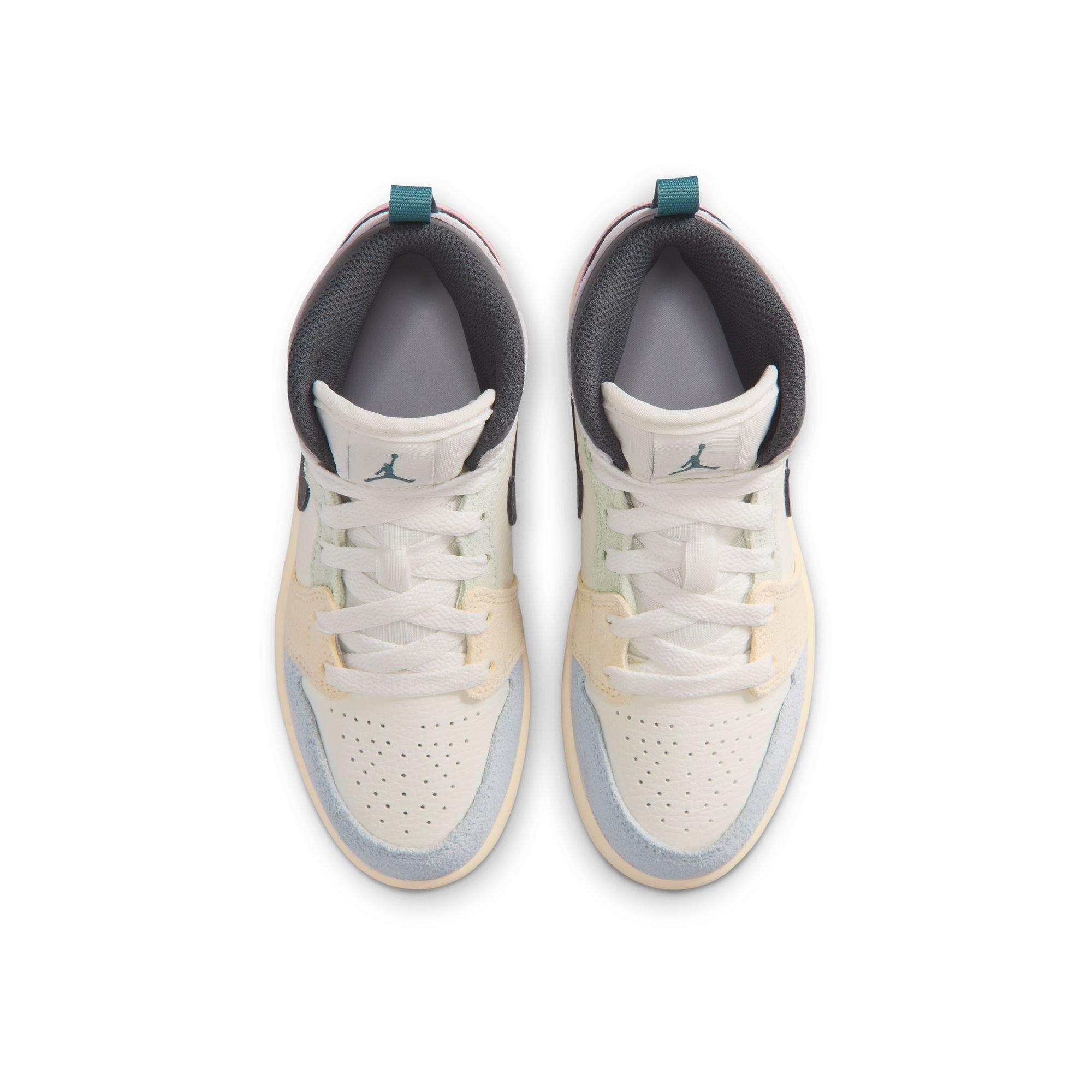 Jordan 1 Mid SE "Sail/Iced Jade/Anthracite/Jade Aura" Preschool Kids' Shoe - MULTI-COLOR Thumbnail View 6