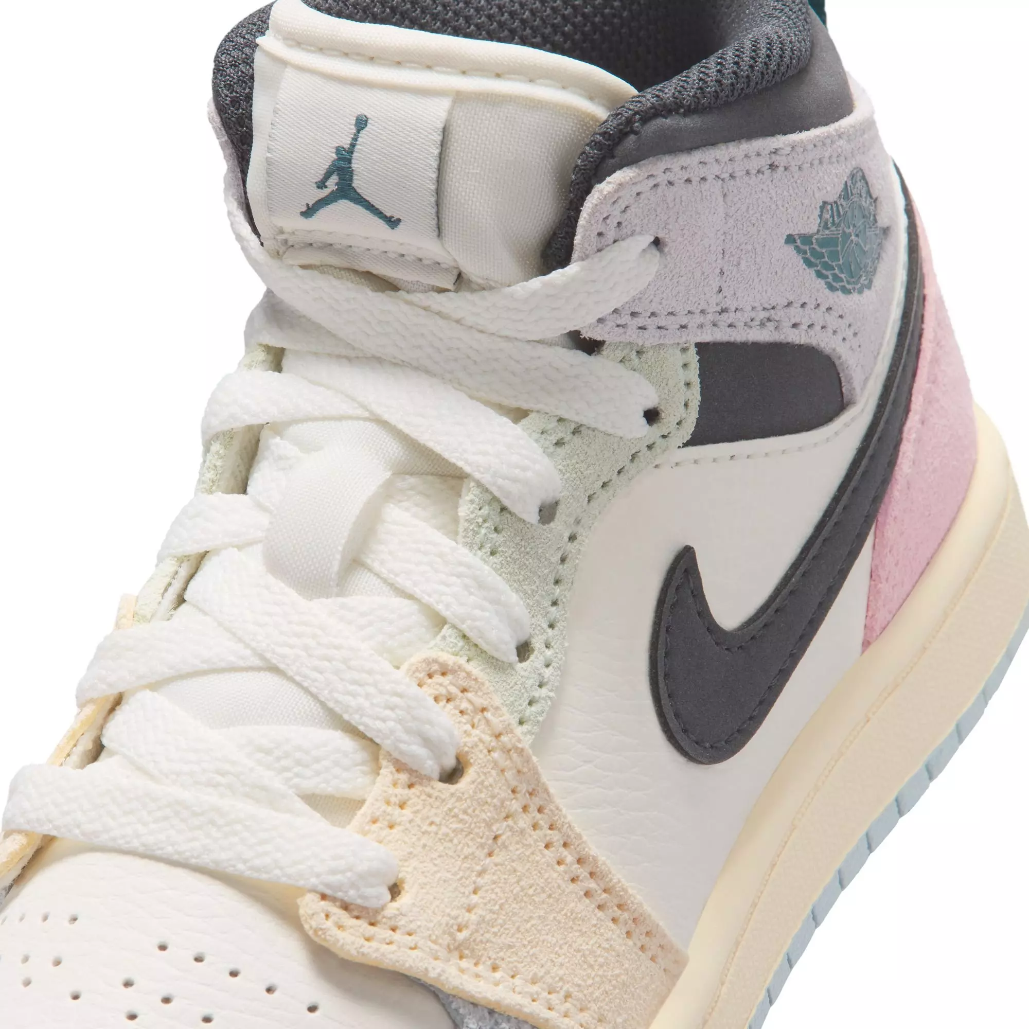 Jordan 1 Mid SE "Sail/Iced Jade/Anthracite/Jade Aura" Preschool Boys' Shoe - MULTI-COLOR