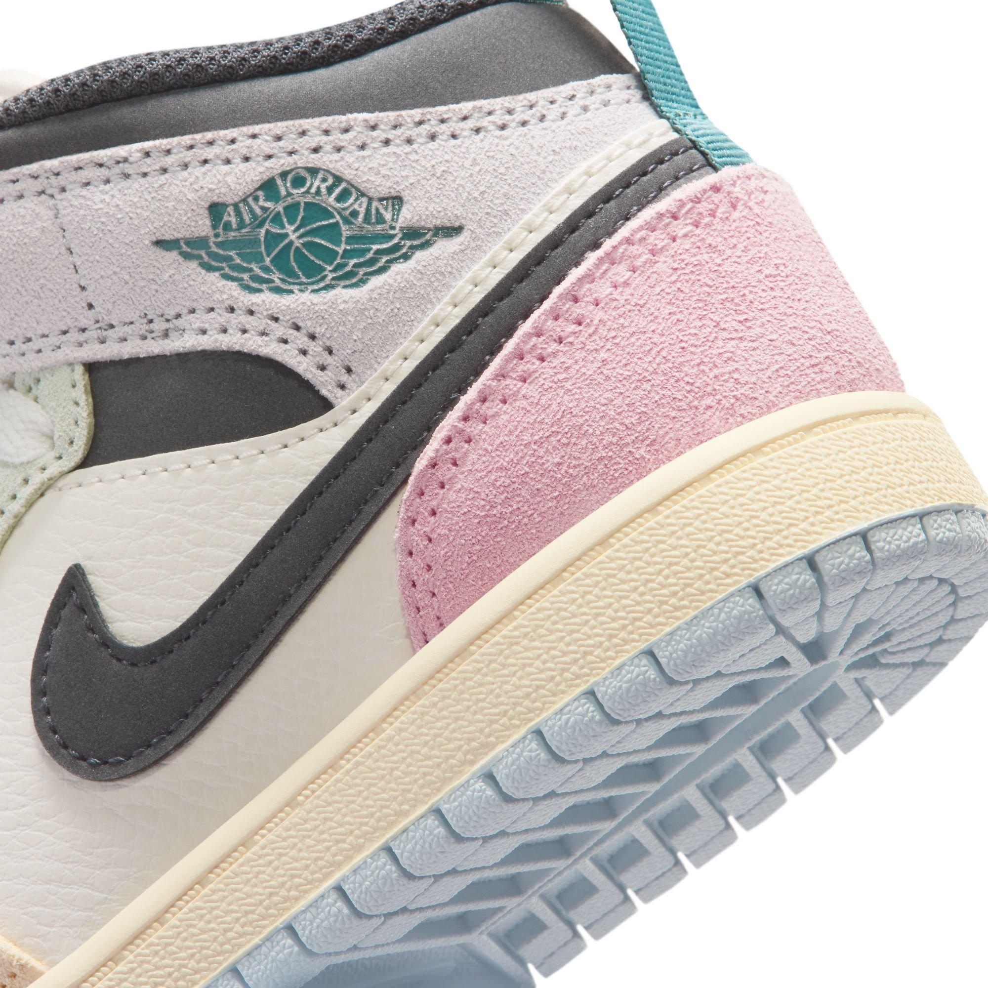 Jordan 1 Mid SE "Sail/Iced Jade/Anthracite/Jade Aura" Preschool Kids' Shoe - MULTI-COLOR Thumbnail View 10