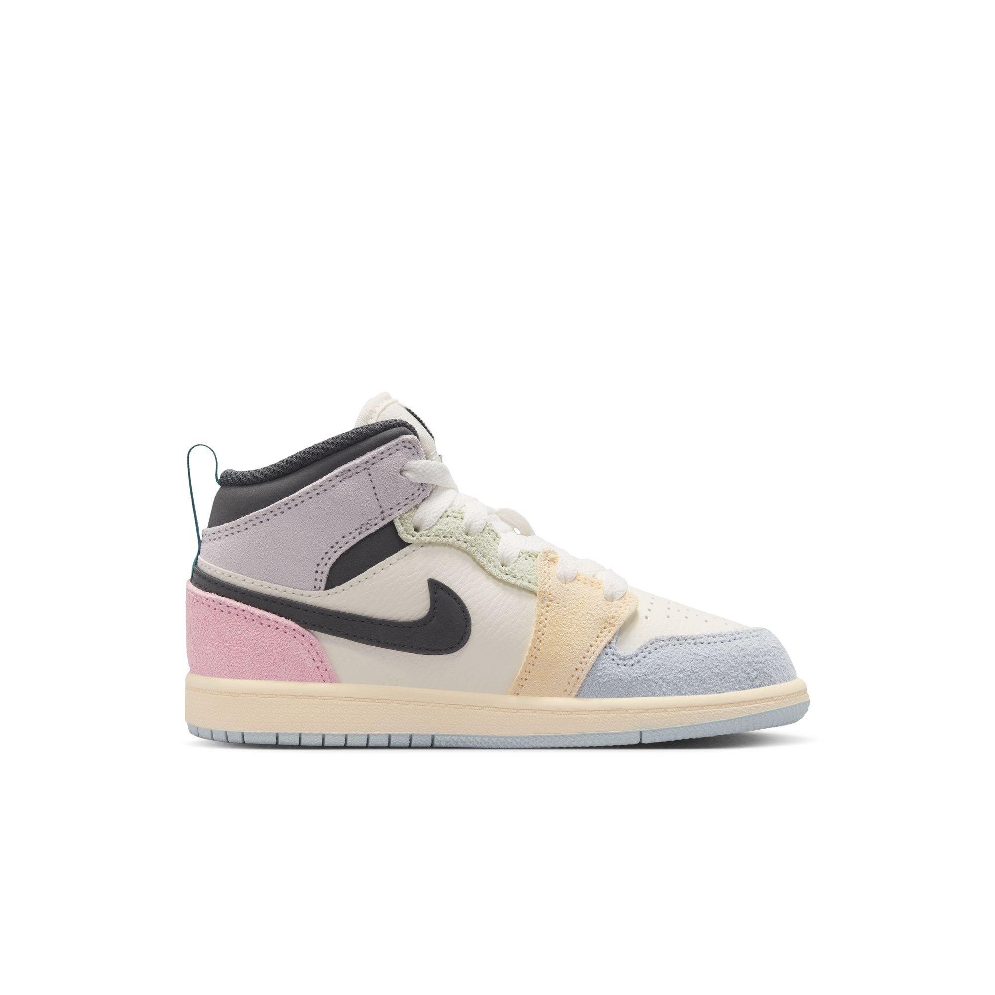 Jordan 1 Mid SE "Sail/Iced Jade/Anthracite/Jade Aura" Preschool Boys' Shoe - MULTI-COLOR Thumbnail View 2