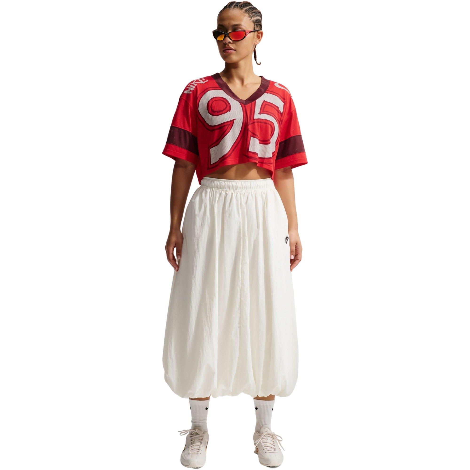Nike Women's Sportswear Oversized Cropped Jersey - RED Thumbnail View 1