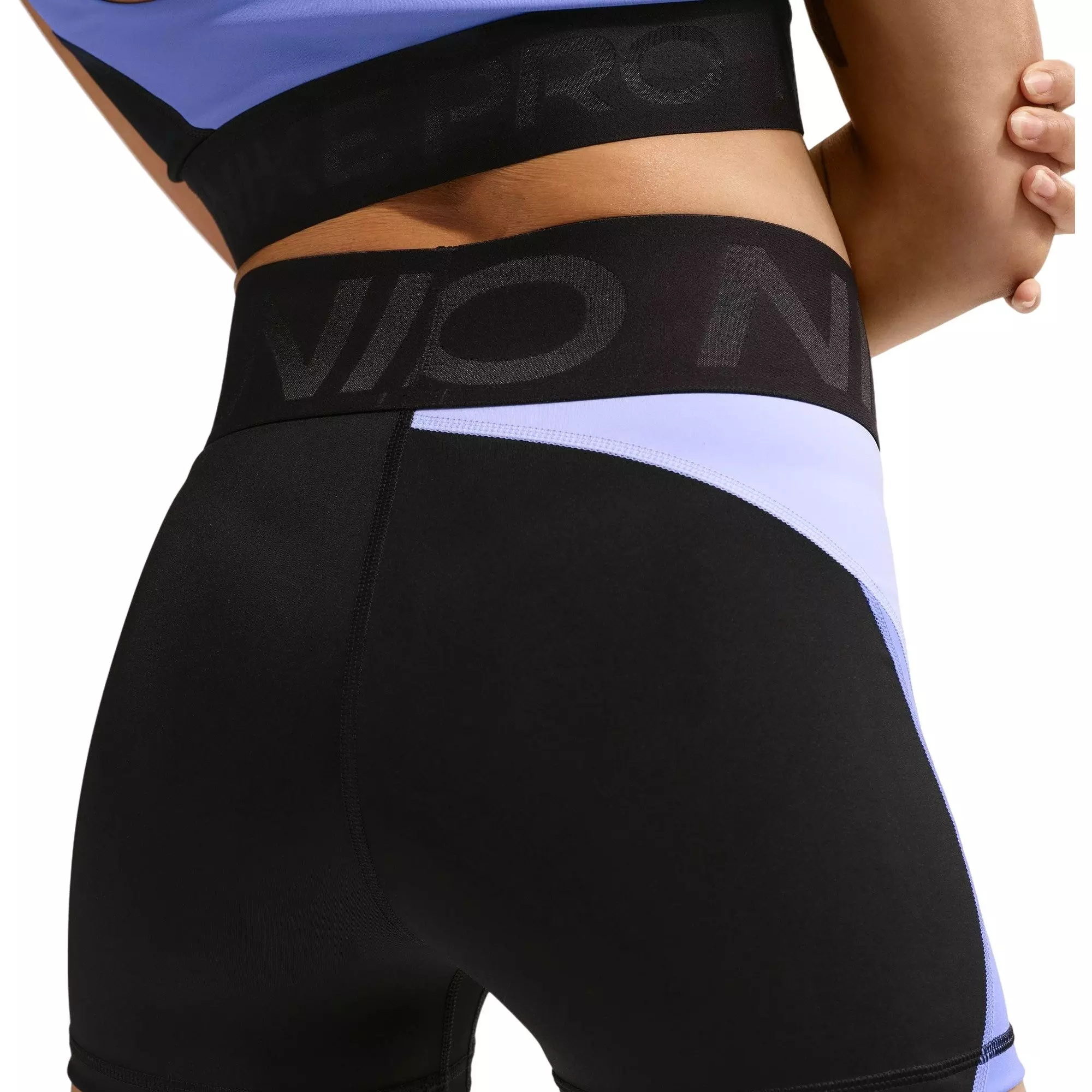 Nike Women's Pro Sculpt High-Waisted 3" Biker Shorts - Black/Purple - BLACK/PURPLE
