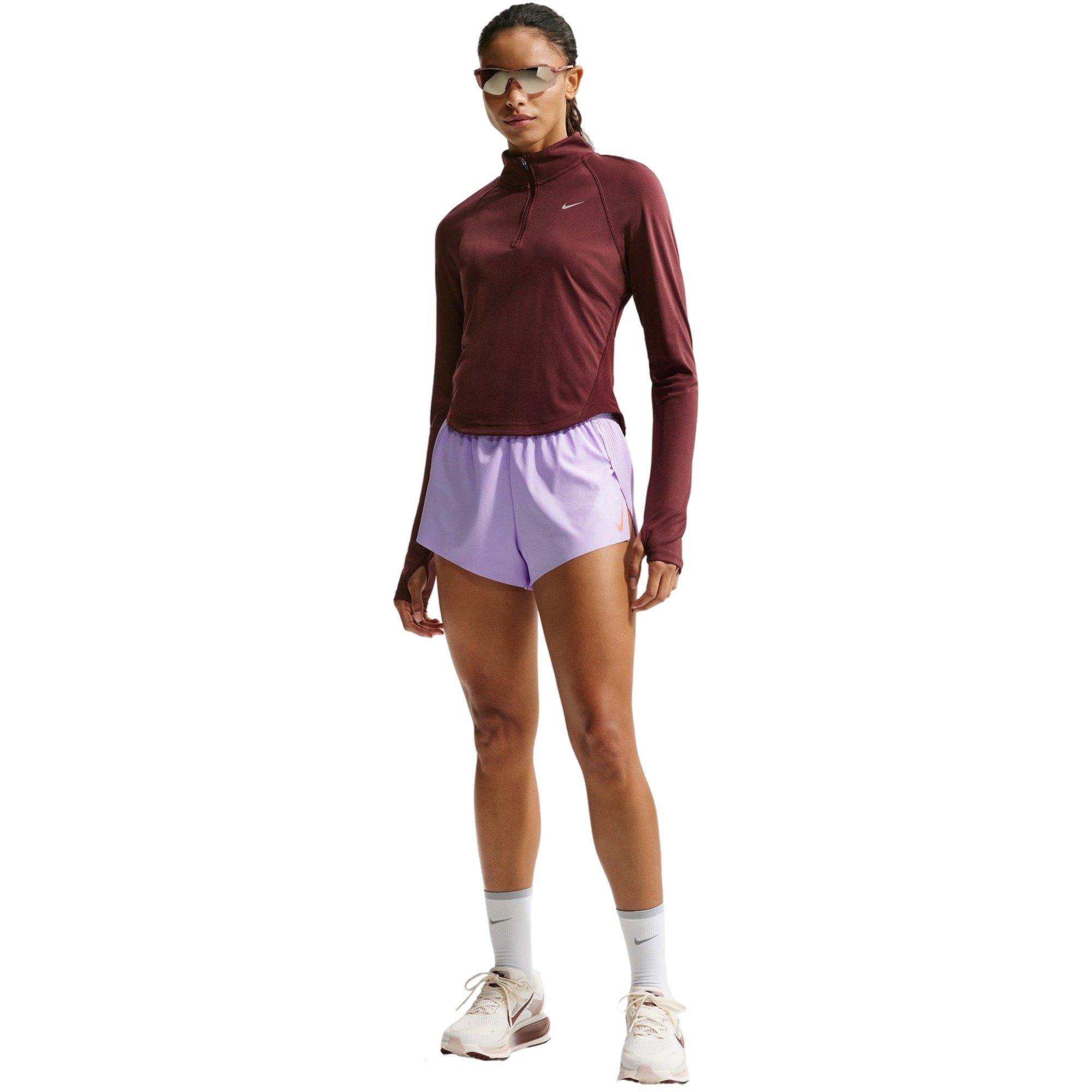 Nike Women's AeroSwift Dri-FIT ADV Mid-Rise 3" Brief-Lined Running Shorts - Violet - VIOLET Thumbnail View 1