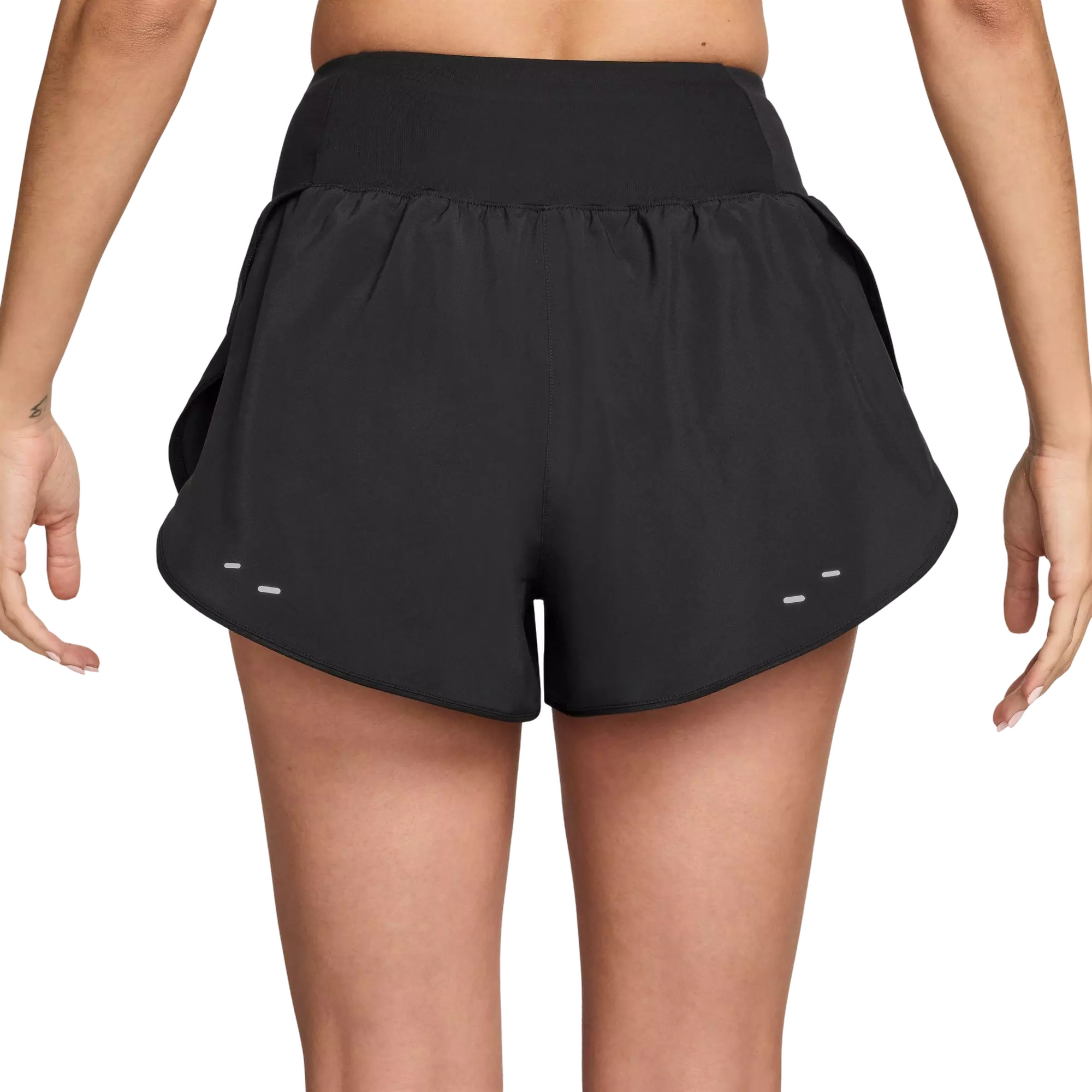 Nike Women's Tempo Swoosh Dri-FIT Mid-Rise Running Shorts - BLACK