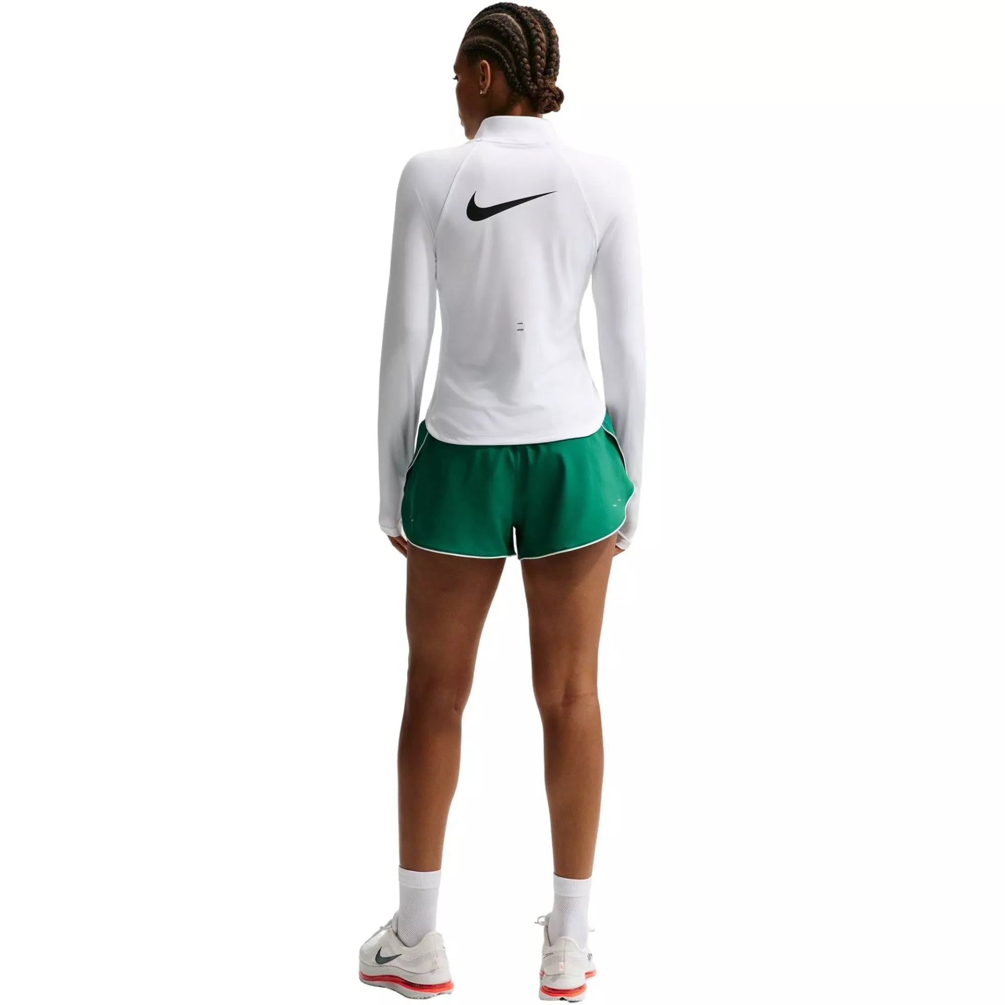 Nike Women's Tempo Swoosh Dri-FIT Mid-Rise Running Shorts - Green - GREEN