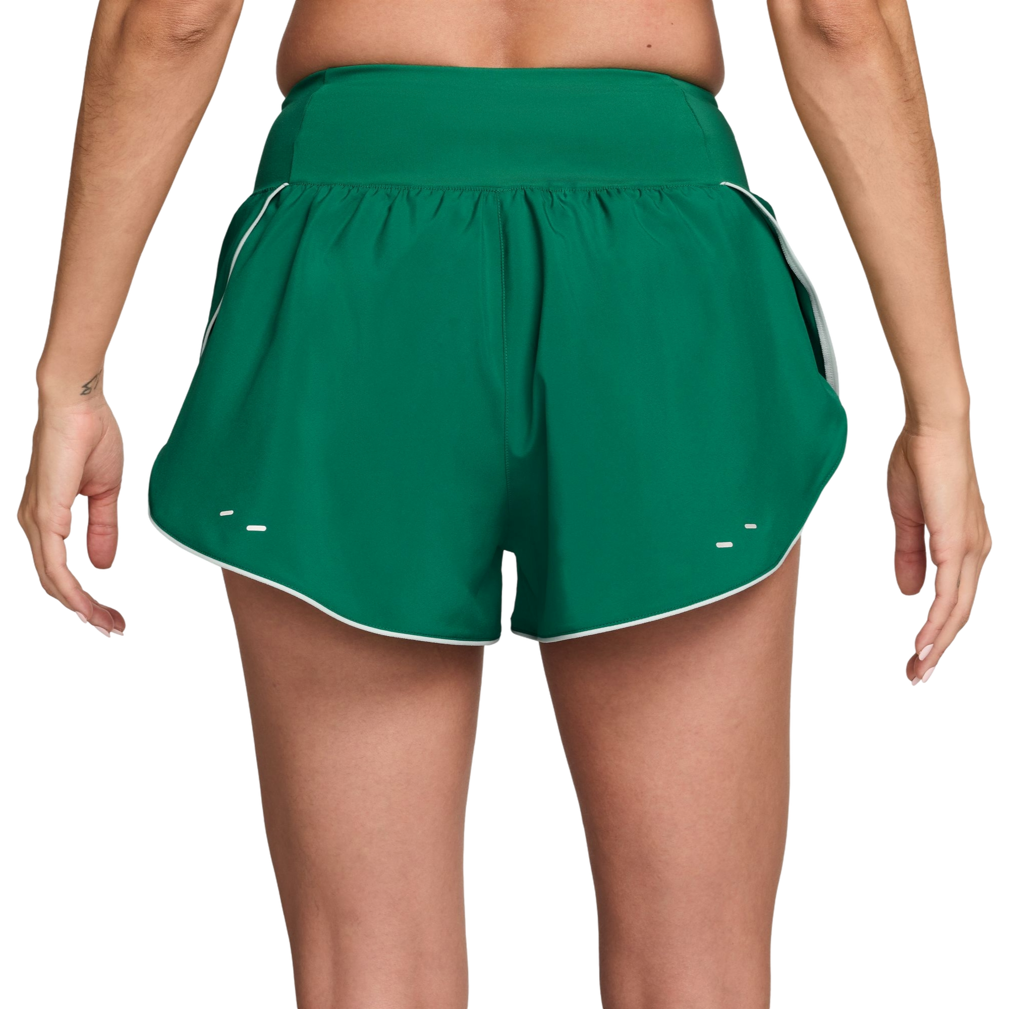 Nike Women's Tempo Swoosh Dri-FIT Mid-Rise Running Shorts-Green - GREEN Thumbnail View 2