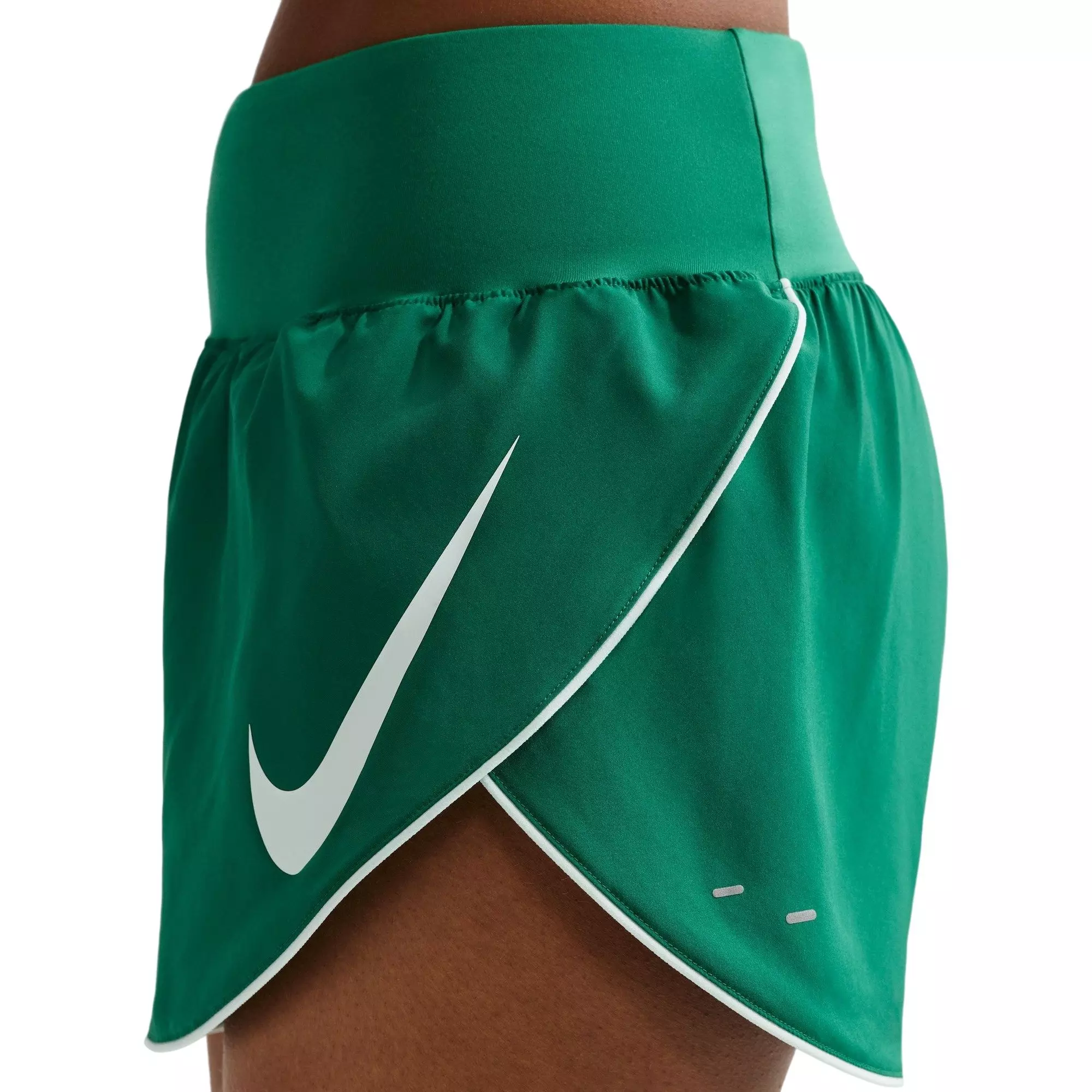Nike Women's Tempo Swoosh Dri-FIT Mid-Rise Running Shorts - Green - GREEN
