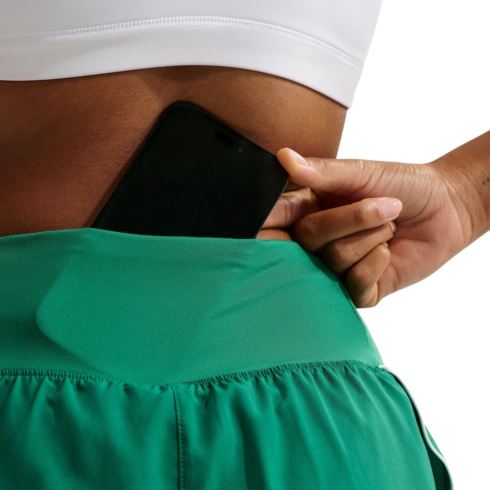 Nike Women's Tempo Swoosh Dri-FIT Mid-Rise Running Shorts-Green - GREEN Thumbnail View 6