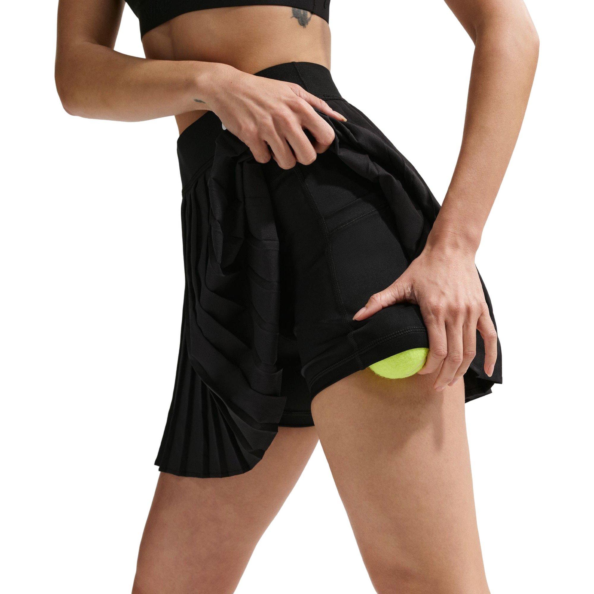Nike Women's Victory Dri-FIT High-Waisted Pleated Tennis Skirt - BLACK Thumbnail View 6