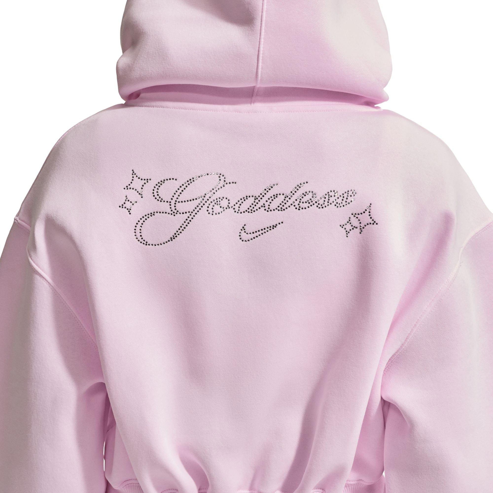 Nike Women's Sportswear Phoenix Fleece Loose Cropped Full-Zip Jacket - PINK Thumbnail View 4