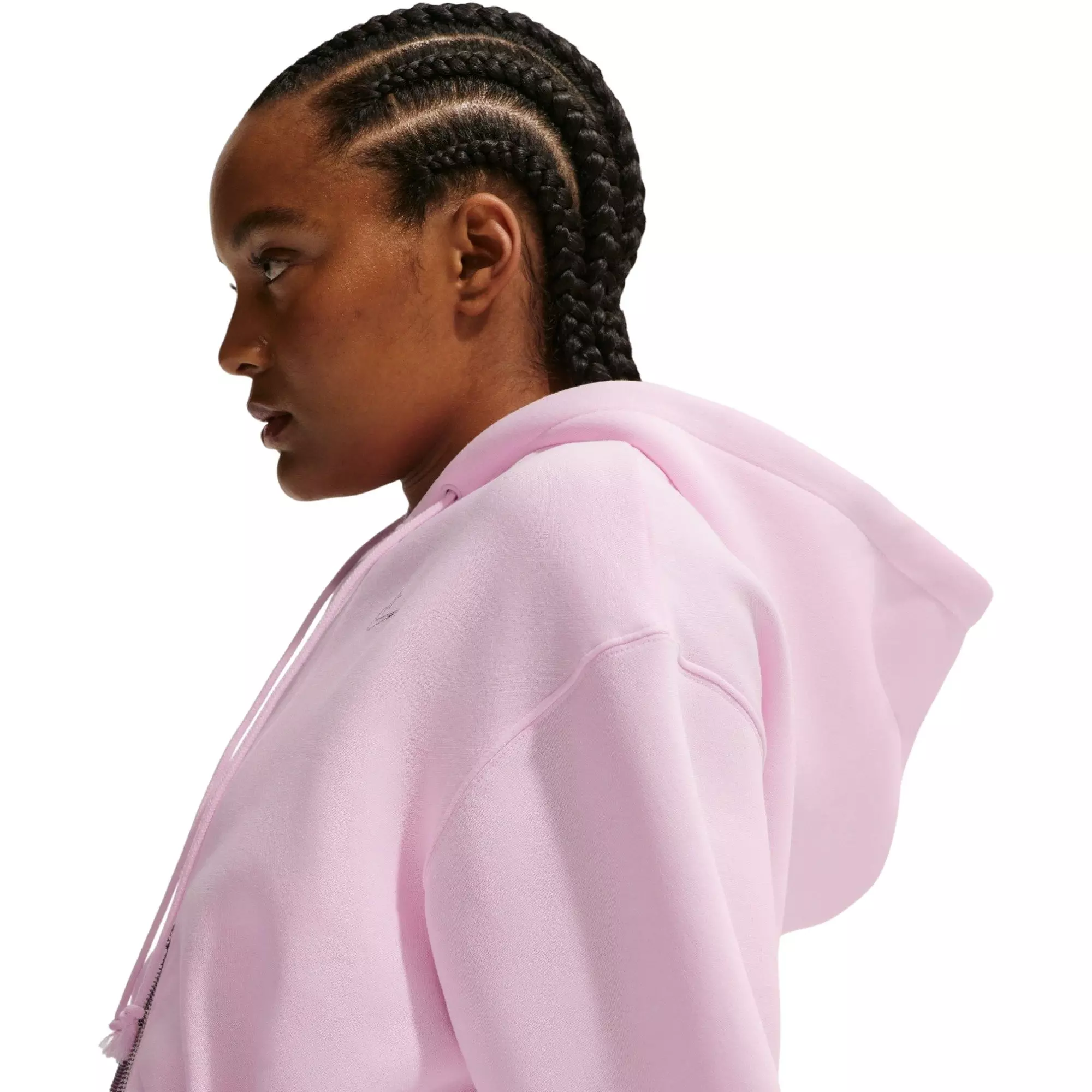 Nike Women's Sportswear Phoenix Fleece Loose Cropped Full-Zip Jacket - PINK