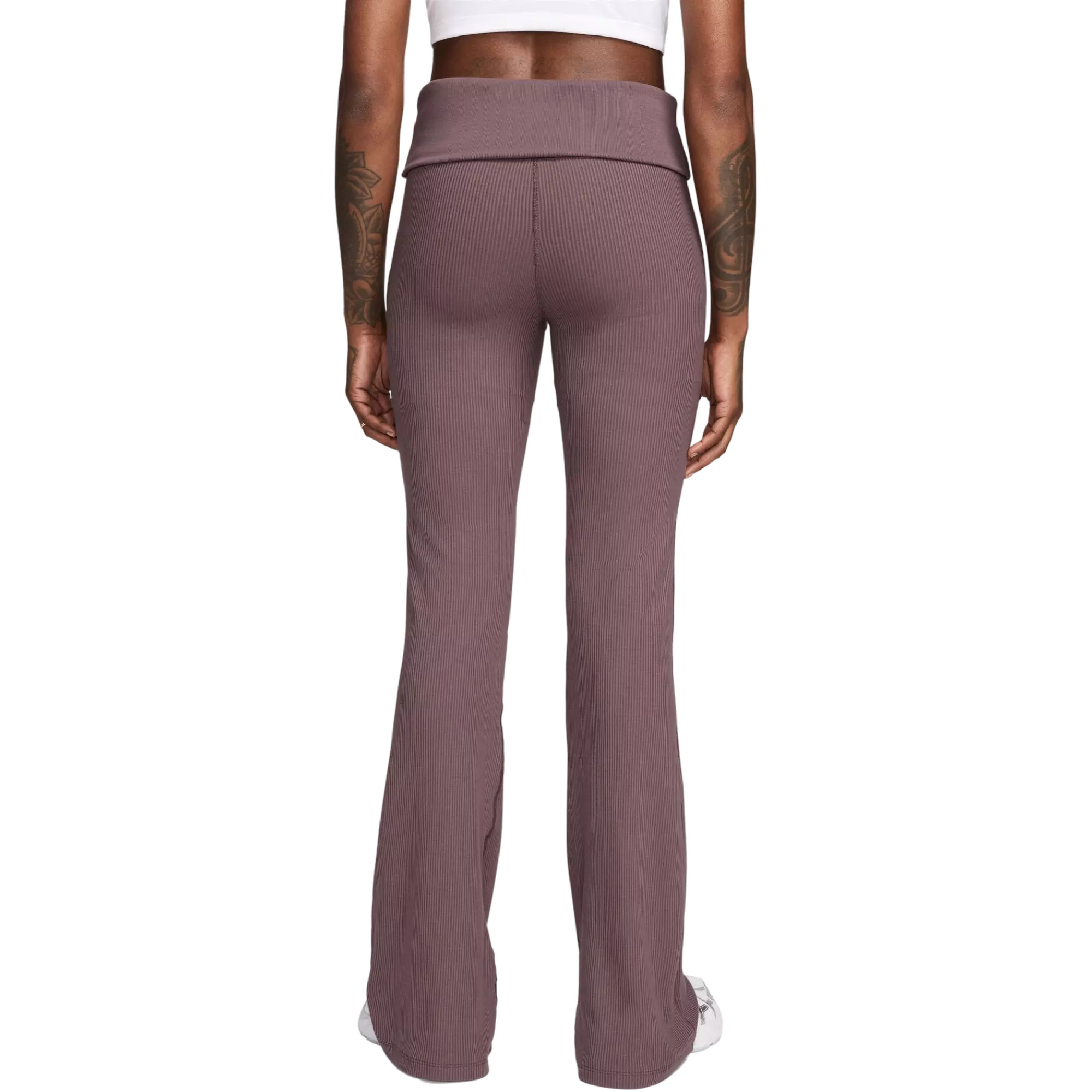 Nike Women's Sportswear Chill Knit Tight Mini-Rib Pants - BROWN