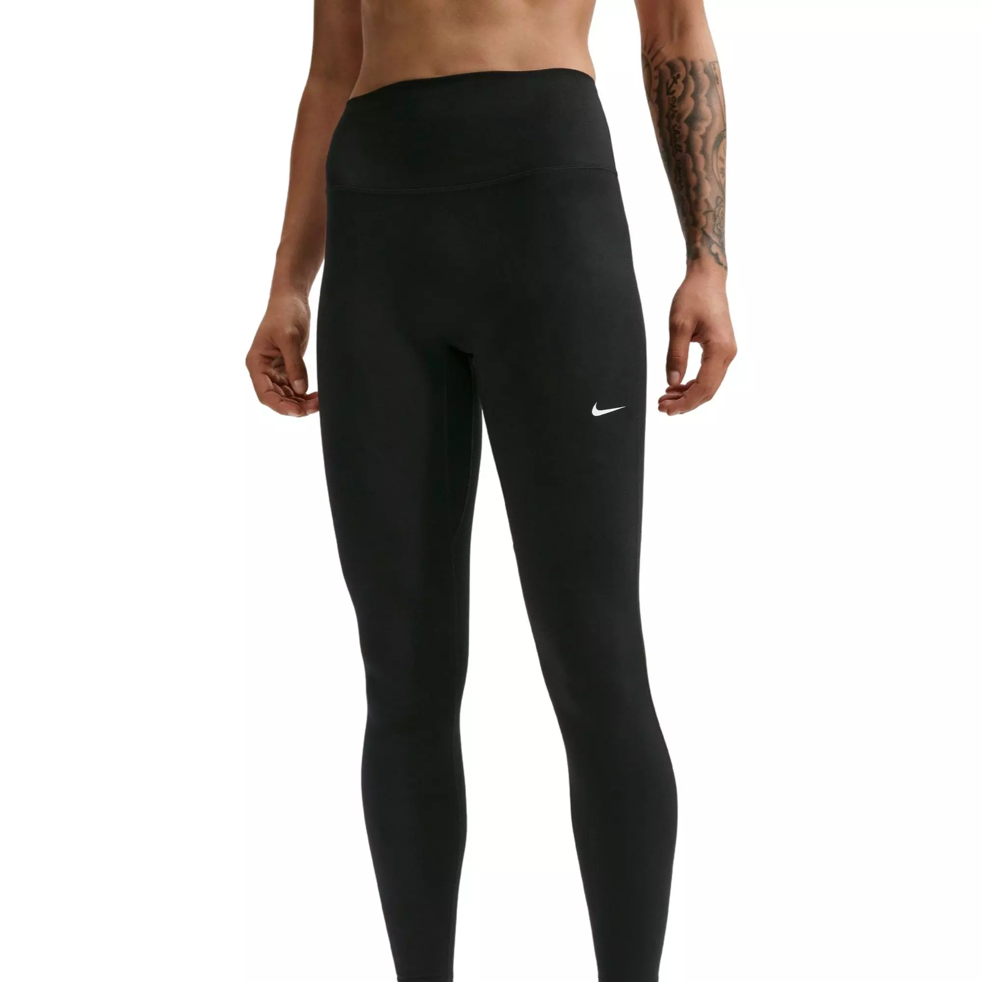 Nike Women's One Seamless Front High-Waisted Full-Length Leggings - BLACK