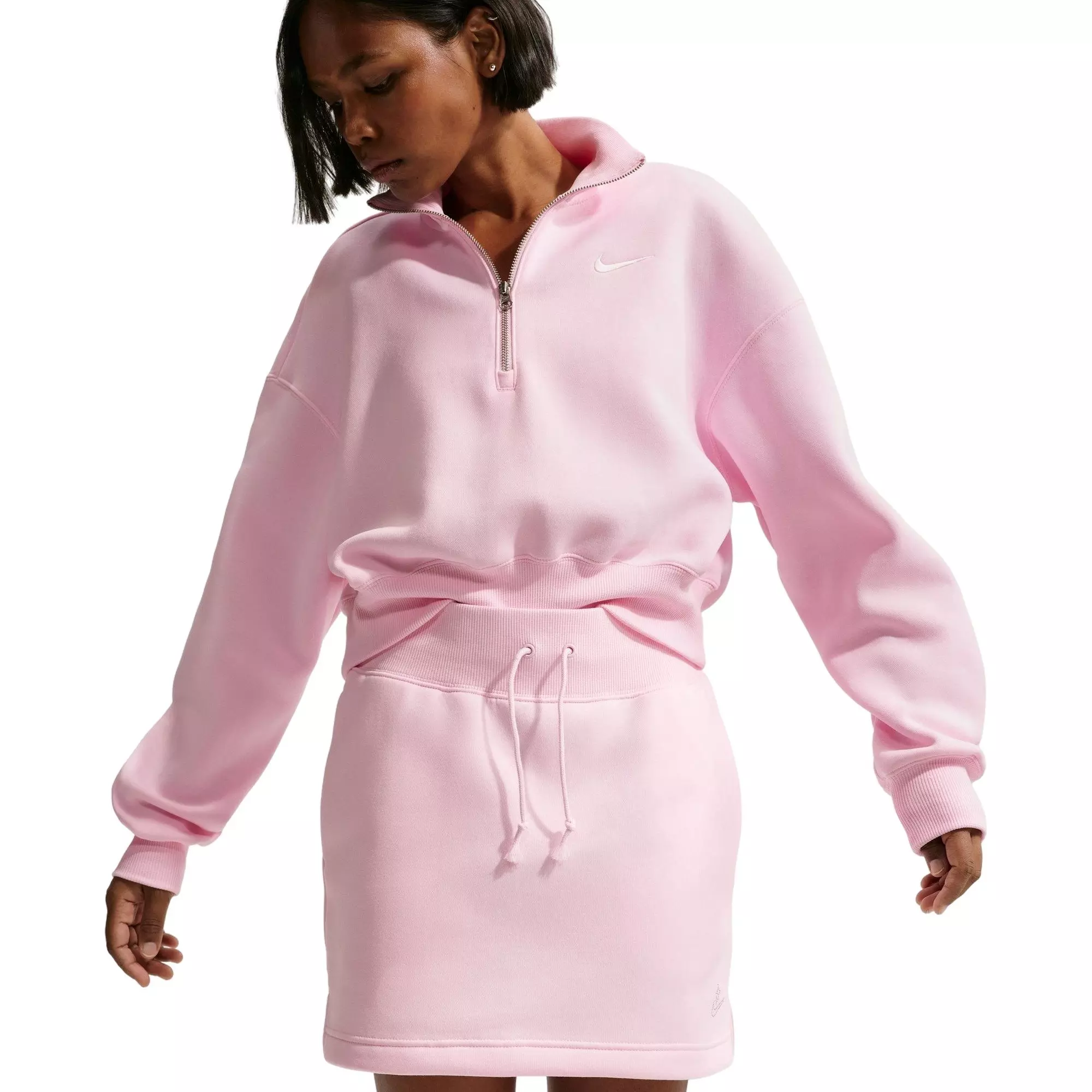 Nike Women's Sportswear Phoenix Fleece High-Rise Mini Skirt - PINK