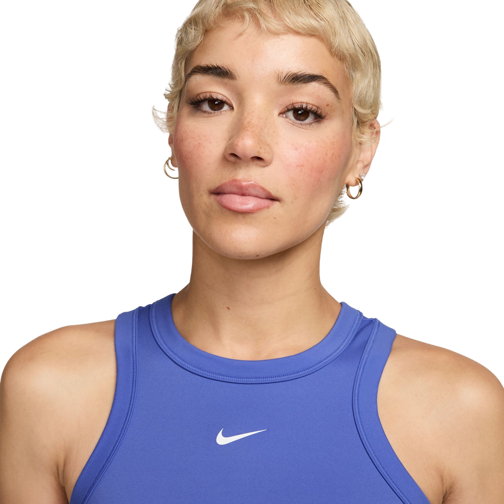 Nike Women's One Fitted Dri-FIT Cropped Tank Top - SAPHIRE Thumbnail View 3