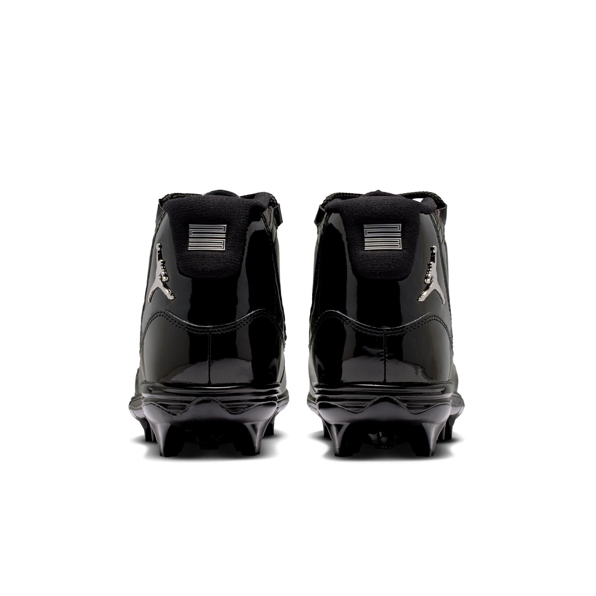 Jordan 11 Mid TD "Metallic Silver" Men's Football Cleat - BLACK Thumbnail View 10