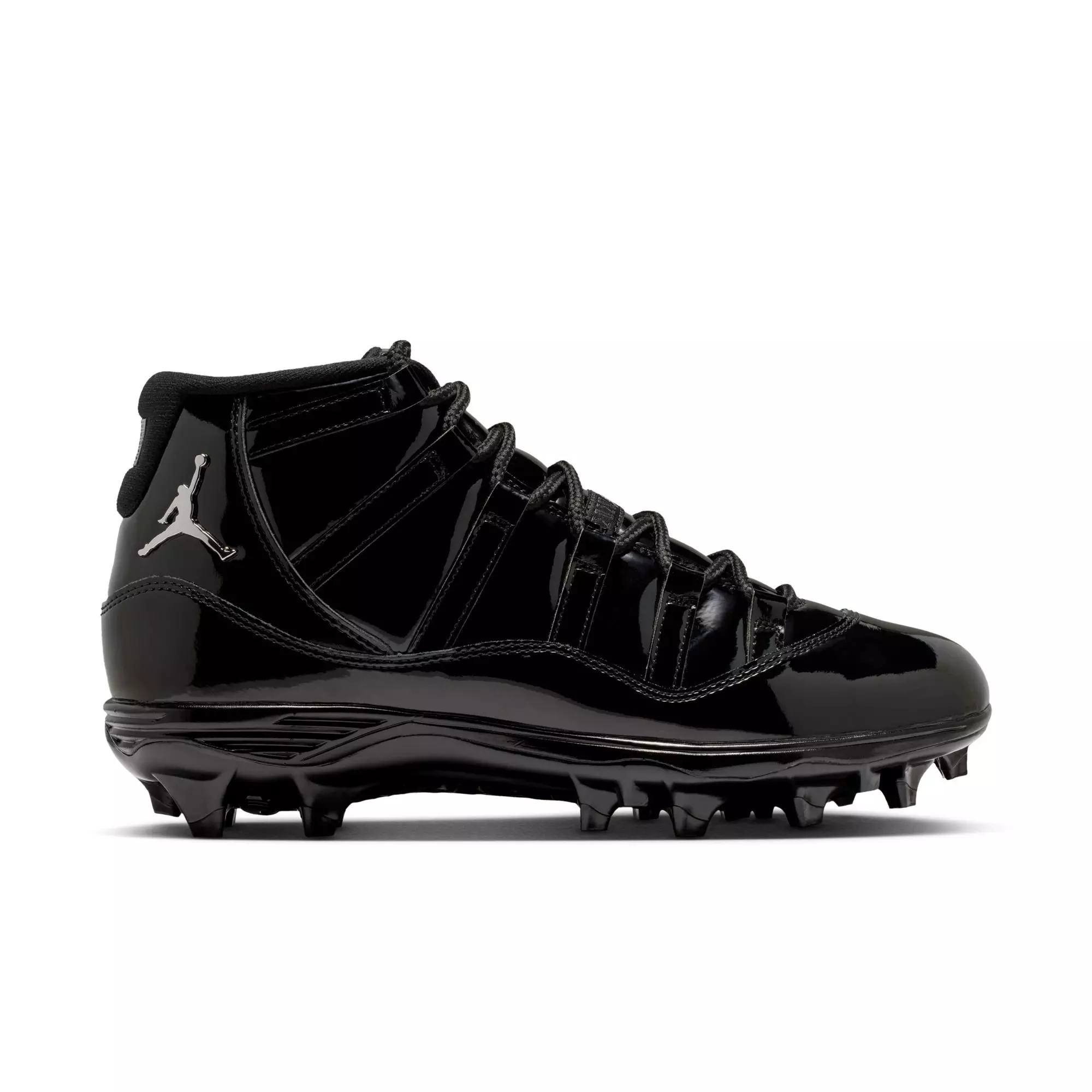 Jordan 11 Mid TD "Metallic Silver" Men's Football Cleat - BLACK